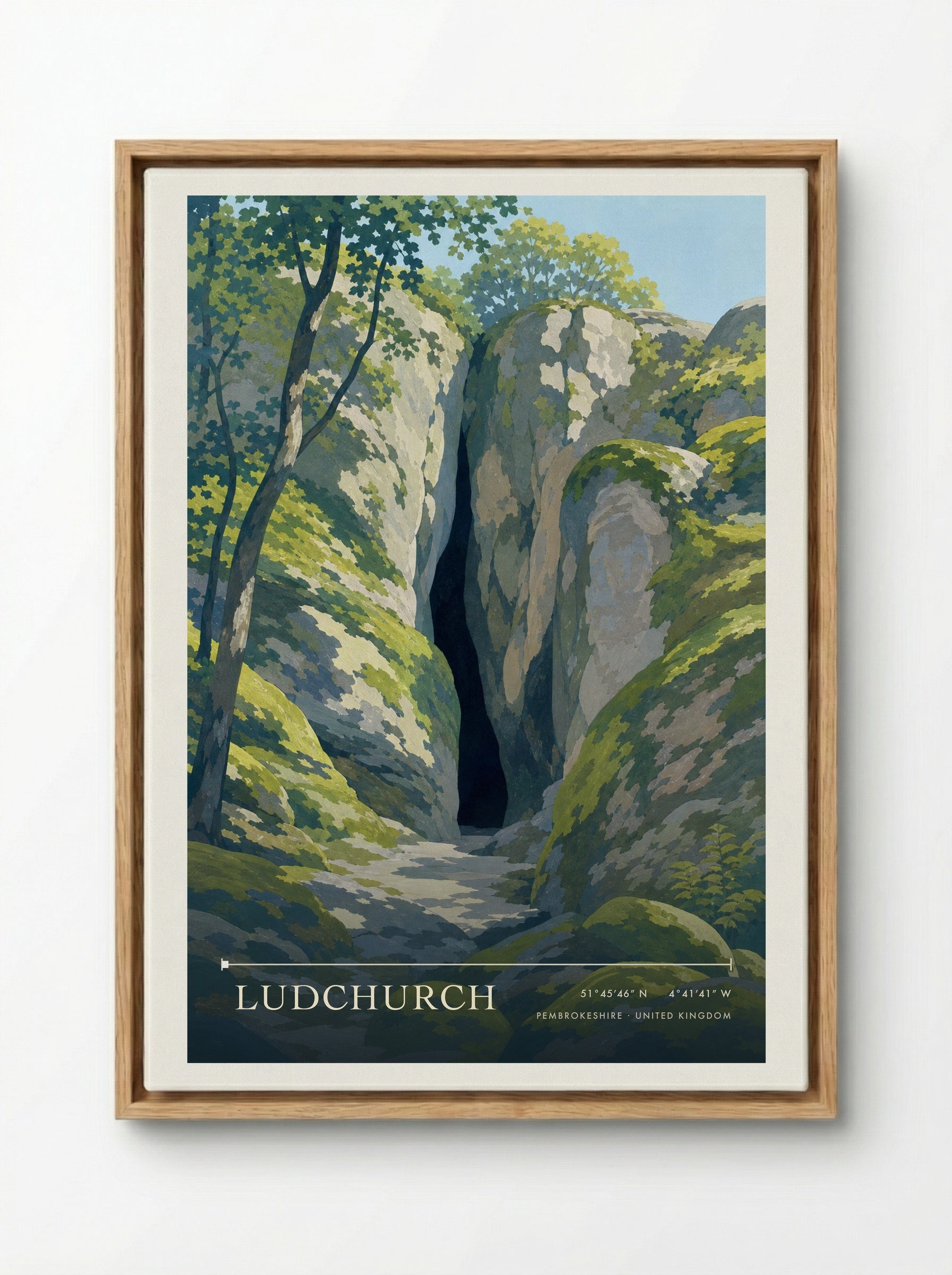 Ludchurch Pembrokeshire United Kingdom Travel Poster - Framed Canvas Wood