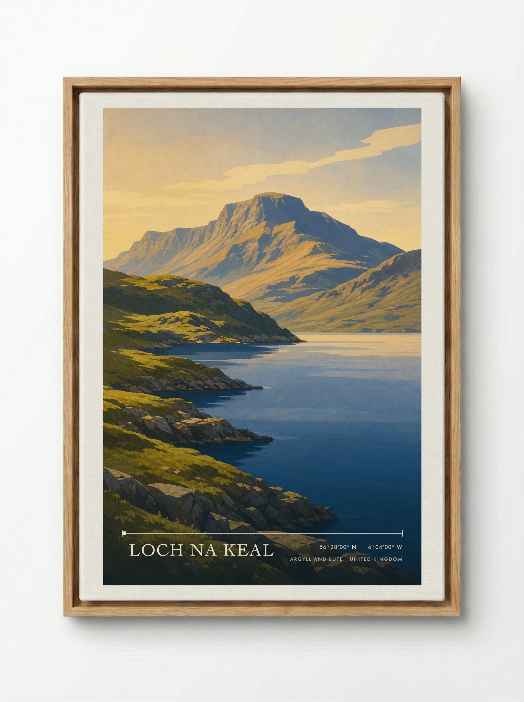 Loch na Keal Argyll and Bute United Kingdom Travel Poster - Framed Canvas Wood