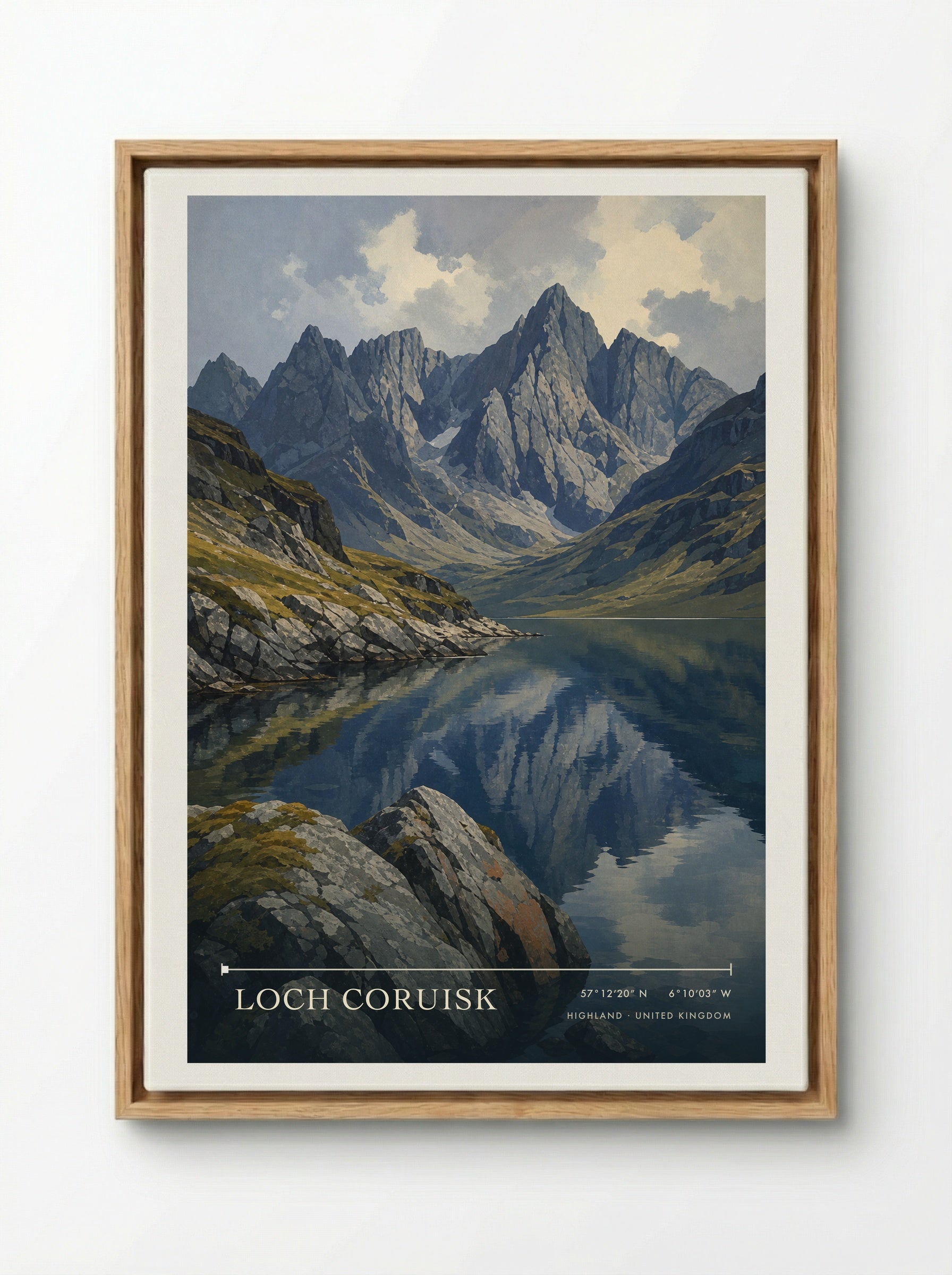 Loch Coruisk Highland United Kingdom Travel Poster - Framed Canvas Wood