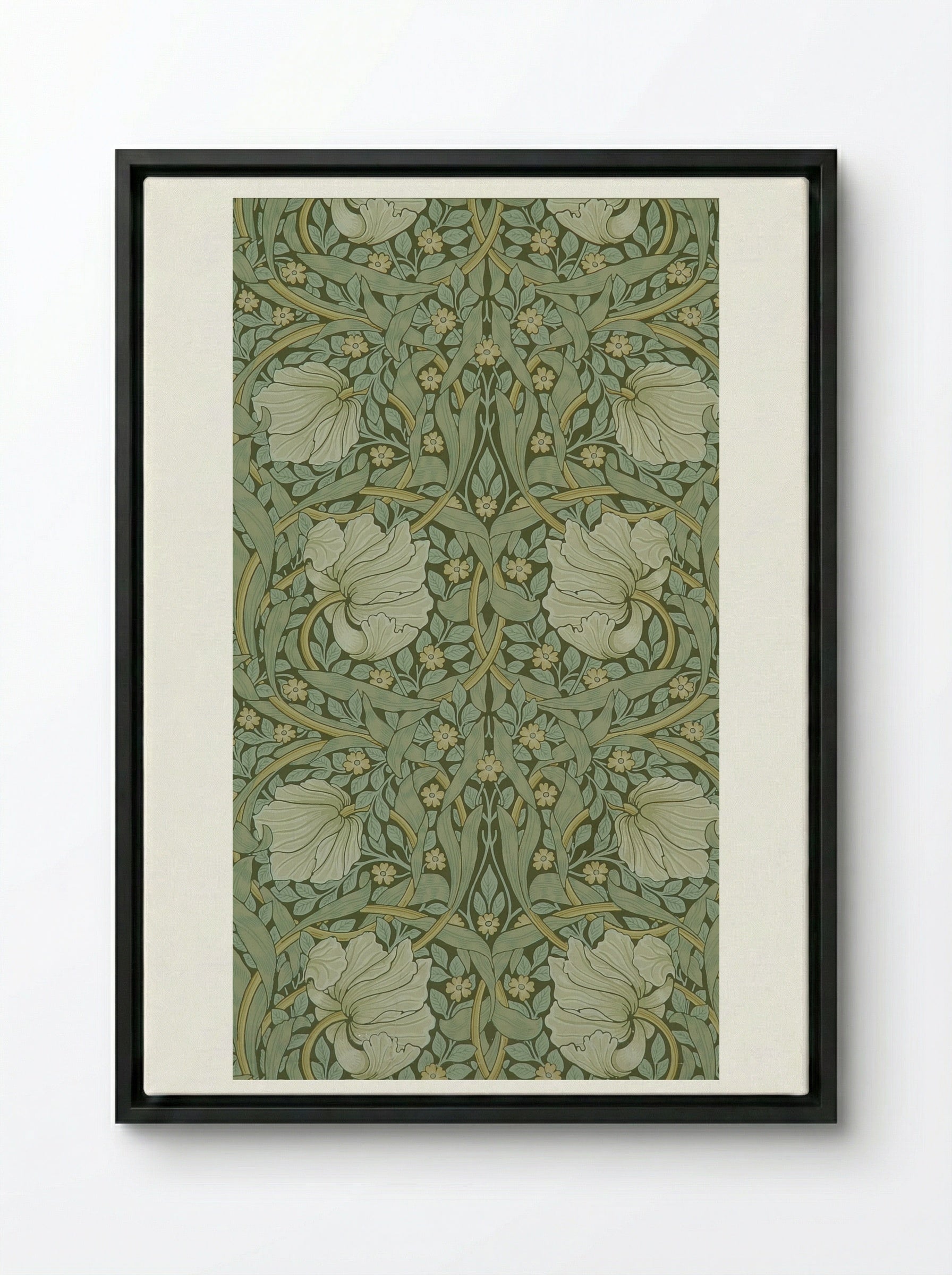 Pimpernel - William Morris - Framed Canvas Black