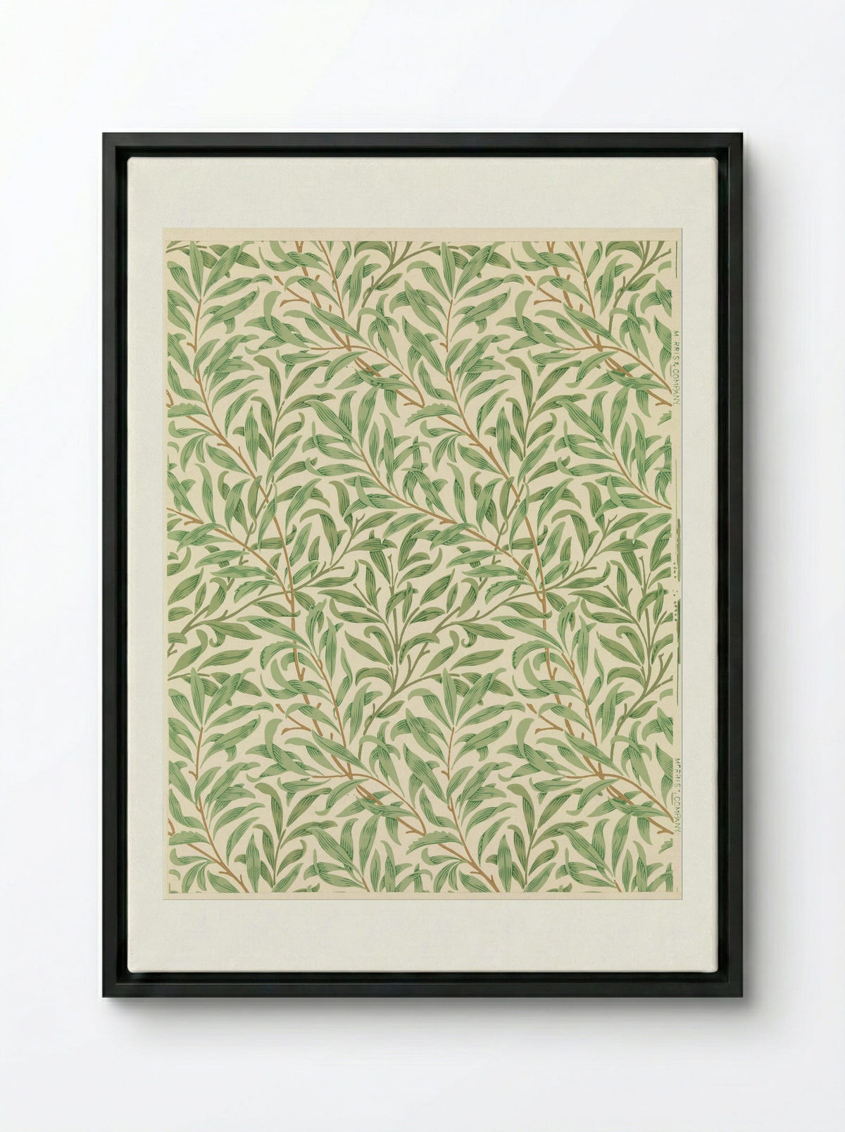 Willow Bough - William Morris - Framed Canvas Black