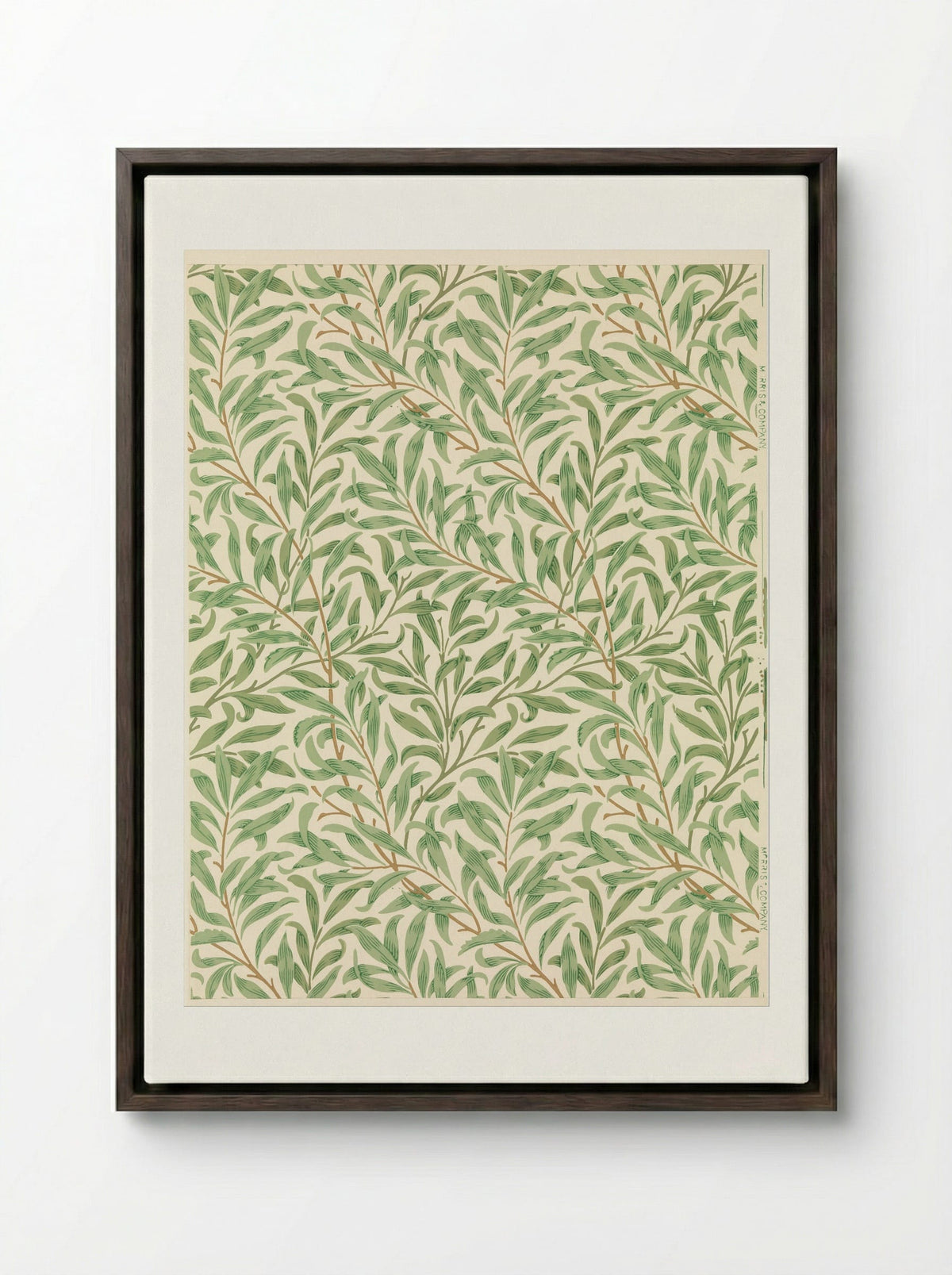 Willow Bough - William Morris - Framed Canvas Dark Wood