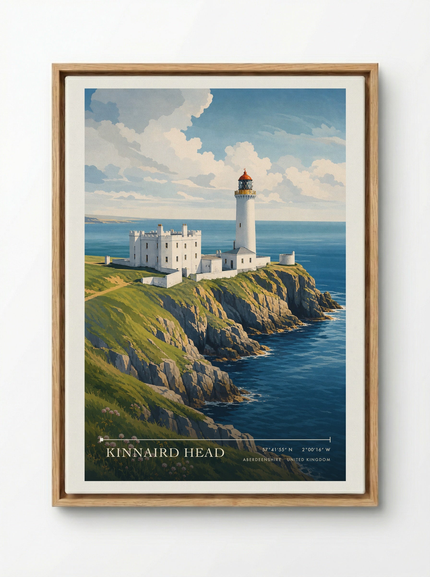 Kinnaird Head Aberdeenshire United Kingdom Travel Poster - Framed Canvas Wood