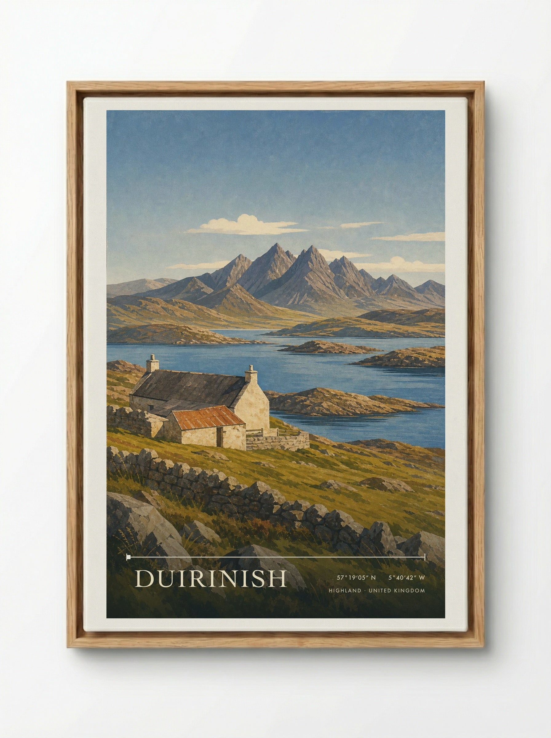 Duirinish Highland United Kingdom Travel Poster - Framed Canvas Wood