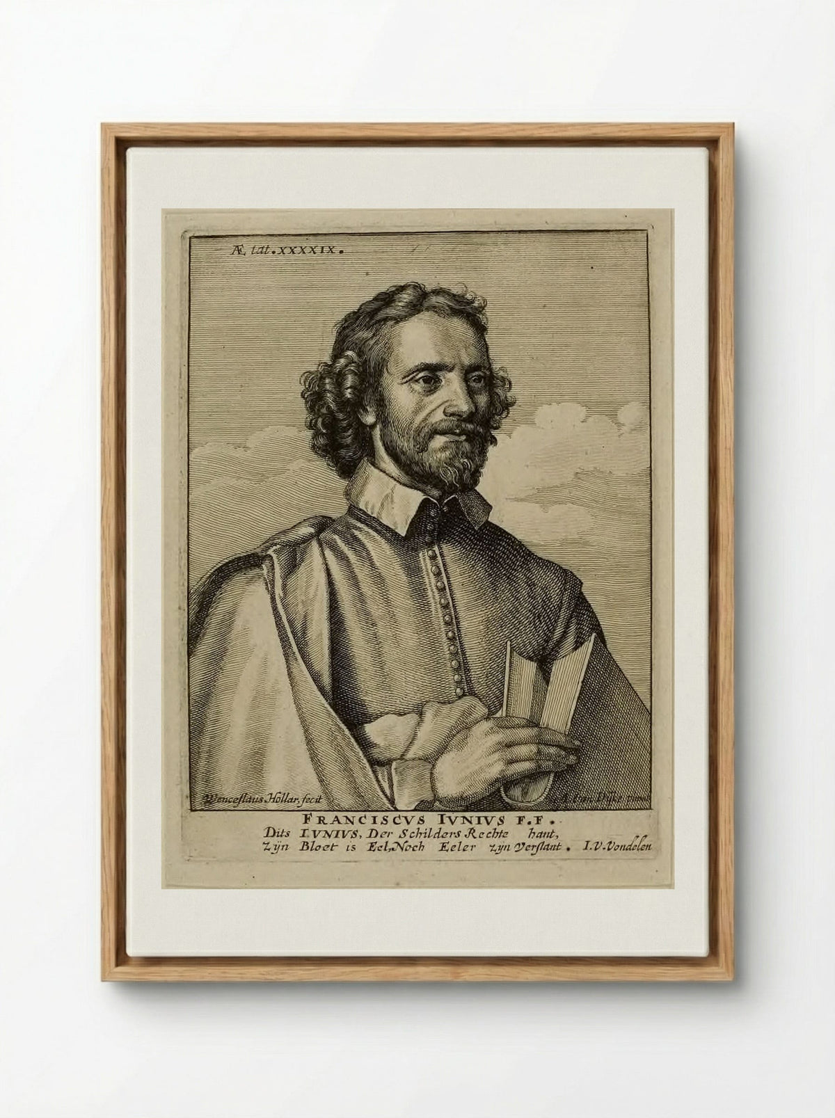 Franciscus Junius the Younger - Wenceslaus Hollar - Framed Canvas Wood