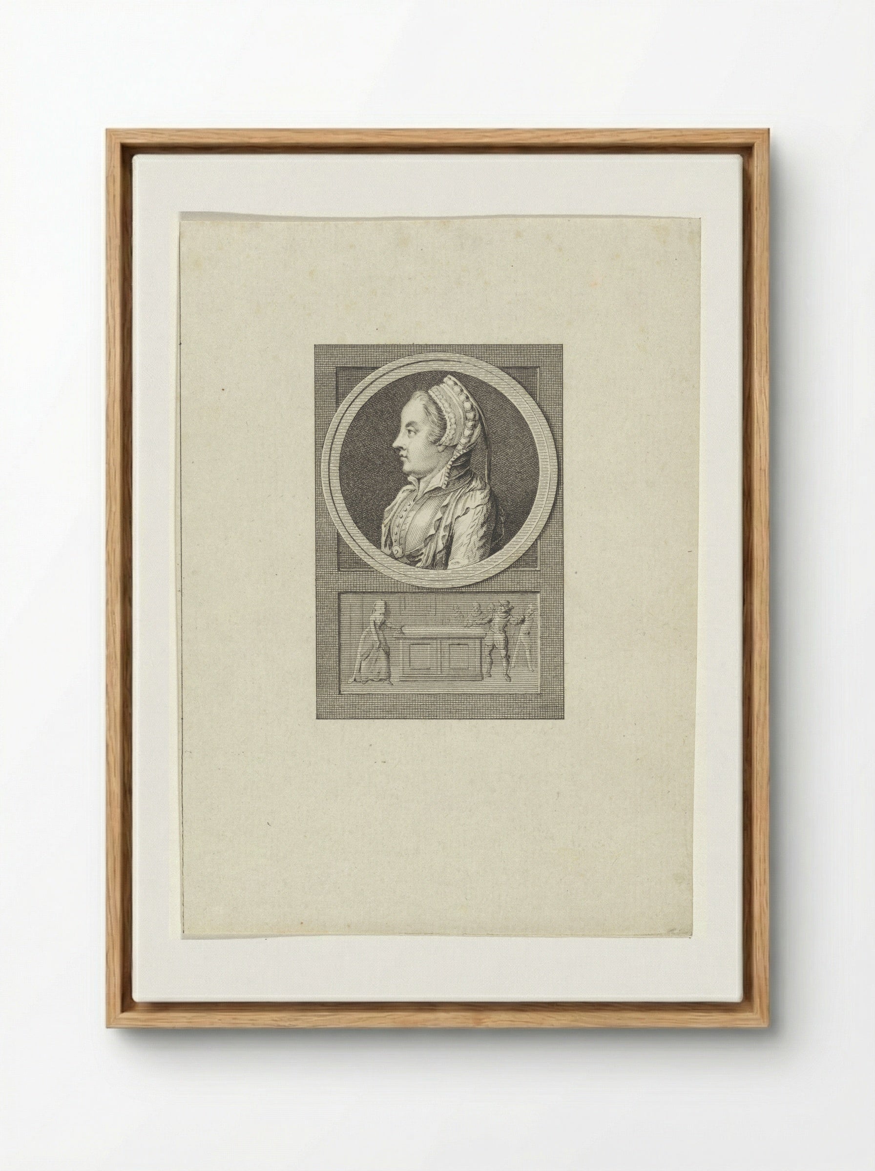 Portret van Margaretha Coppier - Reinier Vinkeles - Framed Canvas Wood