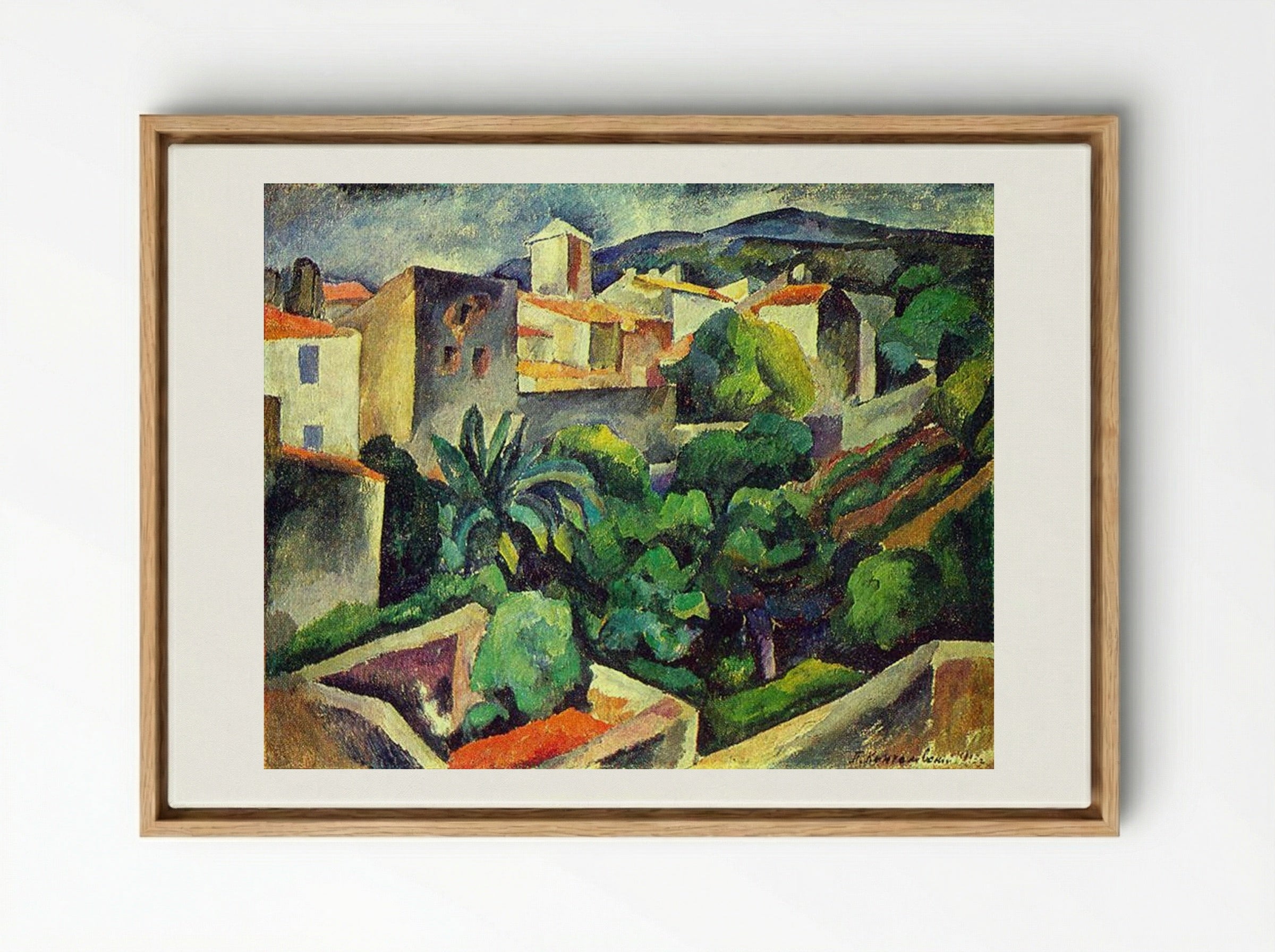 Cassis. The view from the window - Pyotr Konchalovsky - Framed Canvas Wood