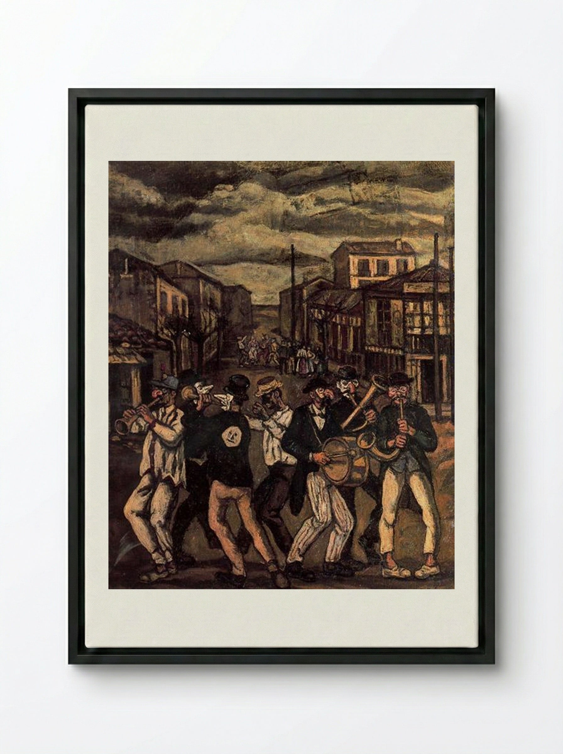 Murga en Cádiz - José Gutiérrez Solana - Framed Canvas Black