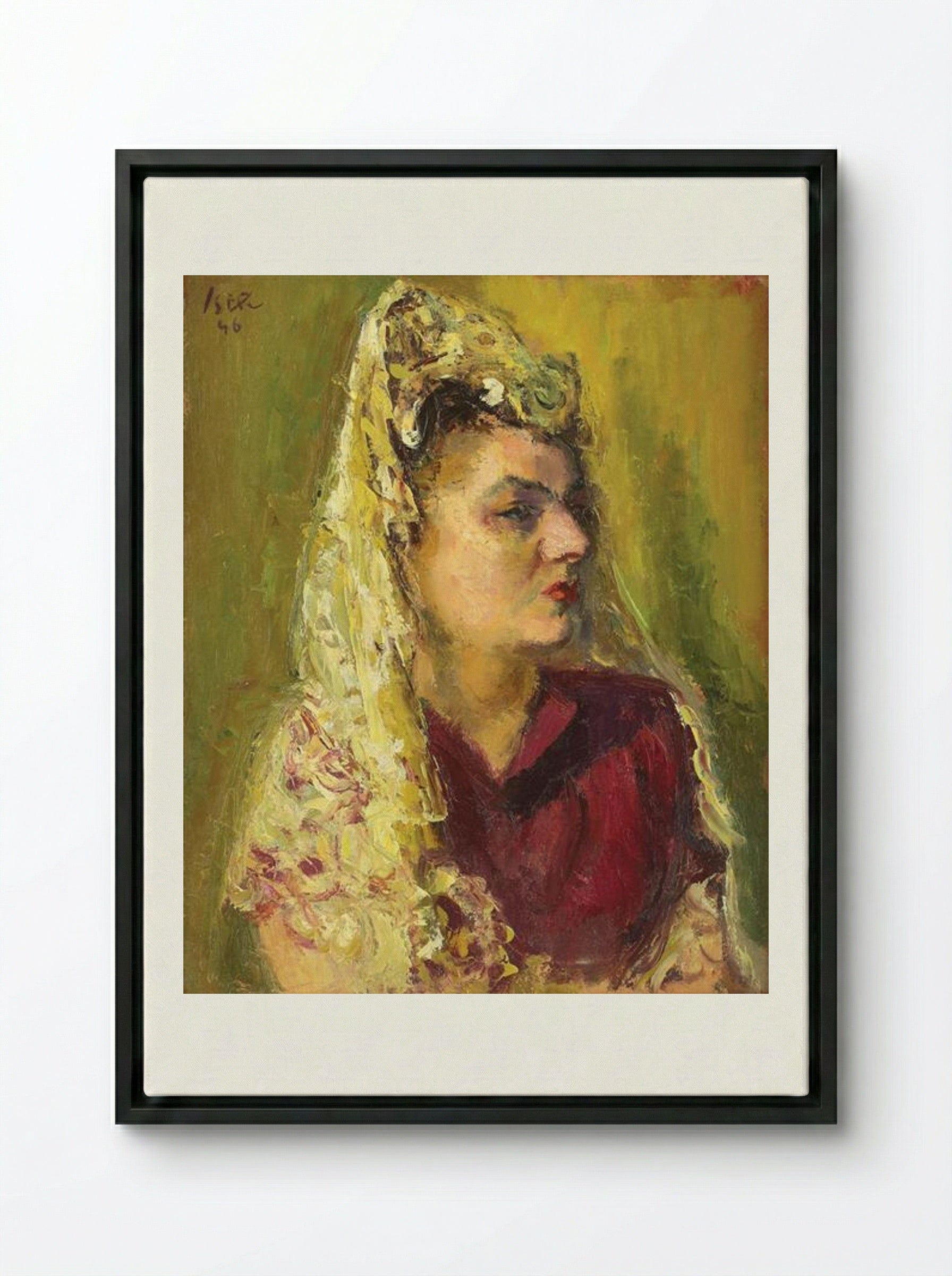 The Spanish Woman - Iosif Iser - Framed Canvas Black