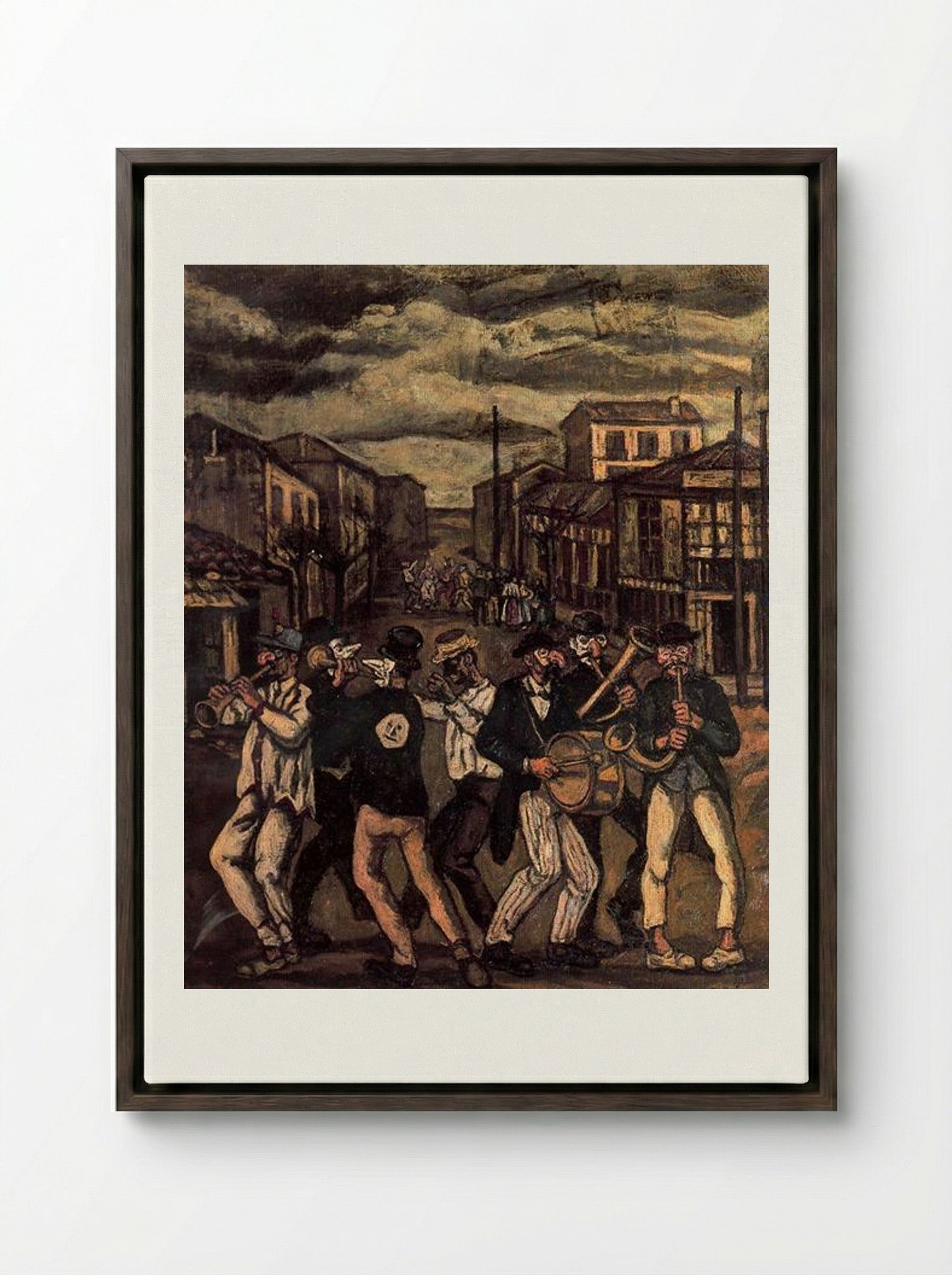 Murga en Cádiz - José Gutiérrez Solana - Framed Canvas Dark Wood