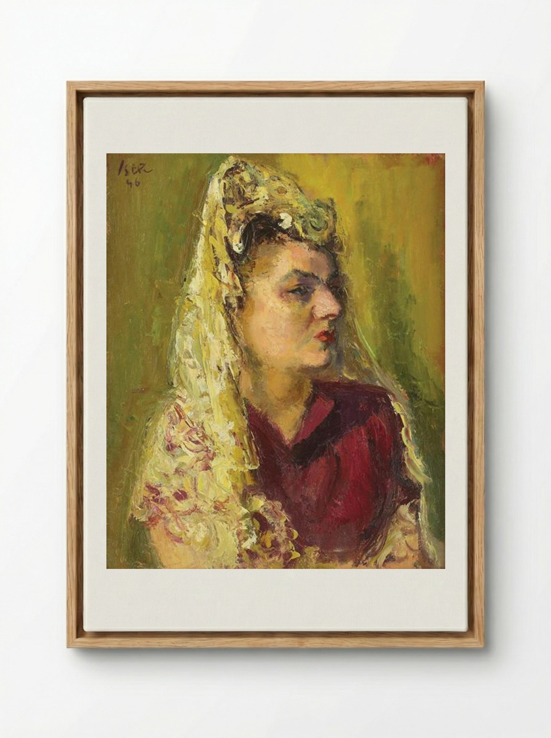 The Spanish Woman - Iosif Iser - Framed Canvas Wood