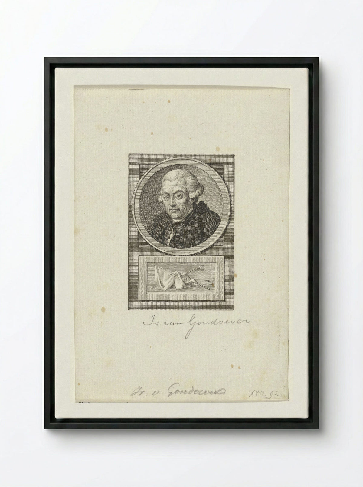 Portret van Isaak van Goudoever - Reinier Vinkeles - Framed Canvas Black