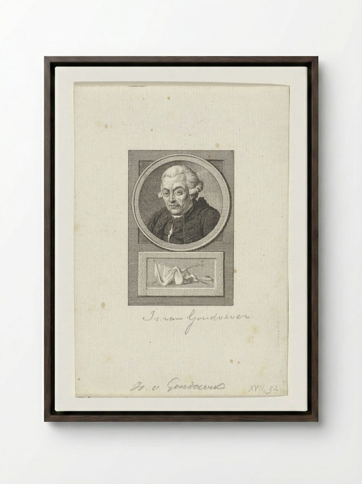 Portret van Isaak van Goudoever - Reinier Vinkeles - Framed Canvas Dark Wood