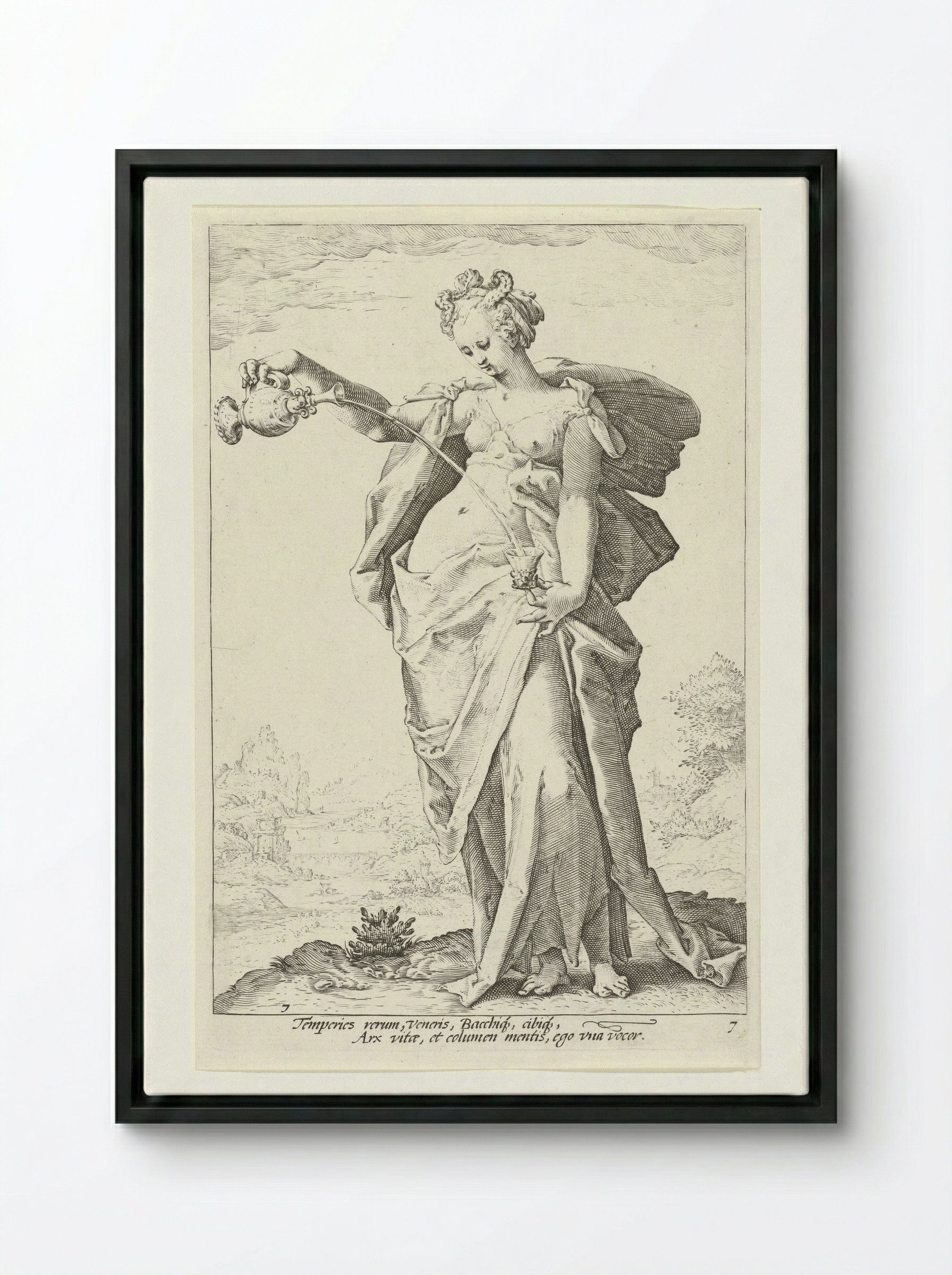 Matigheid (Temperantia) - Claes Jansz. Visscher (II) - Framed Canvas Black