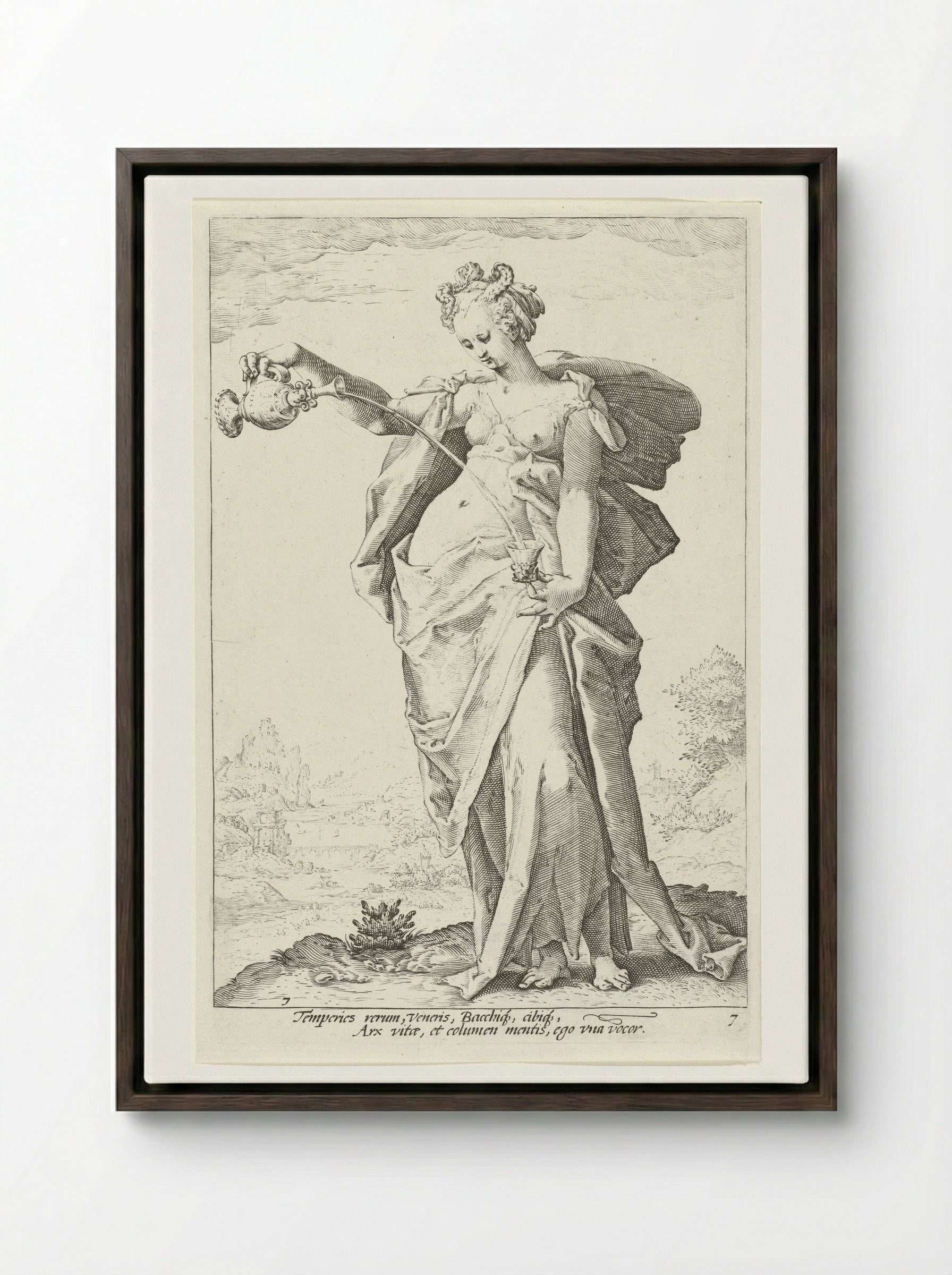 Matigheid (Temperantia) - Claes Jansz. Visscher (II) - Framed Canvas Dark Wood