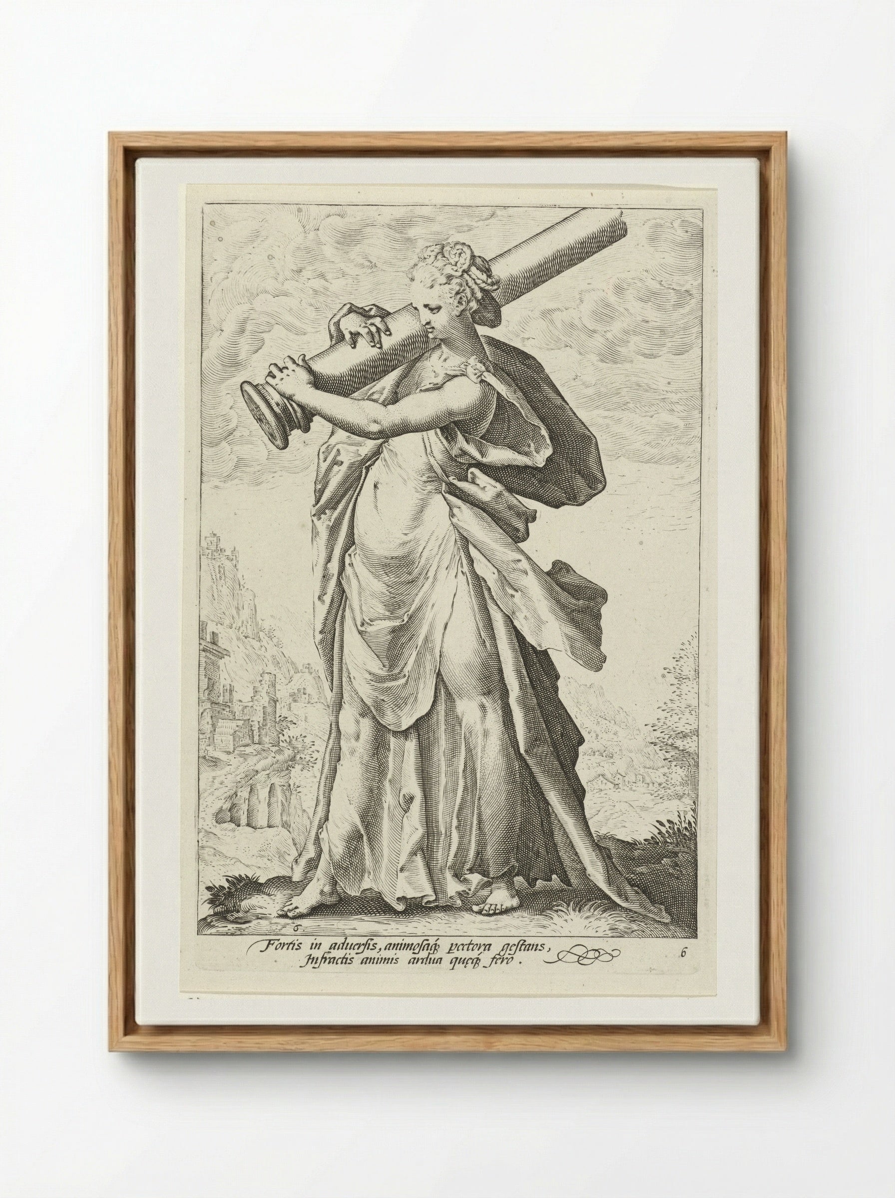 Kracht (Fortitudo) - Claes Jansz. Visscher (II) - Framed Canvas Wood