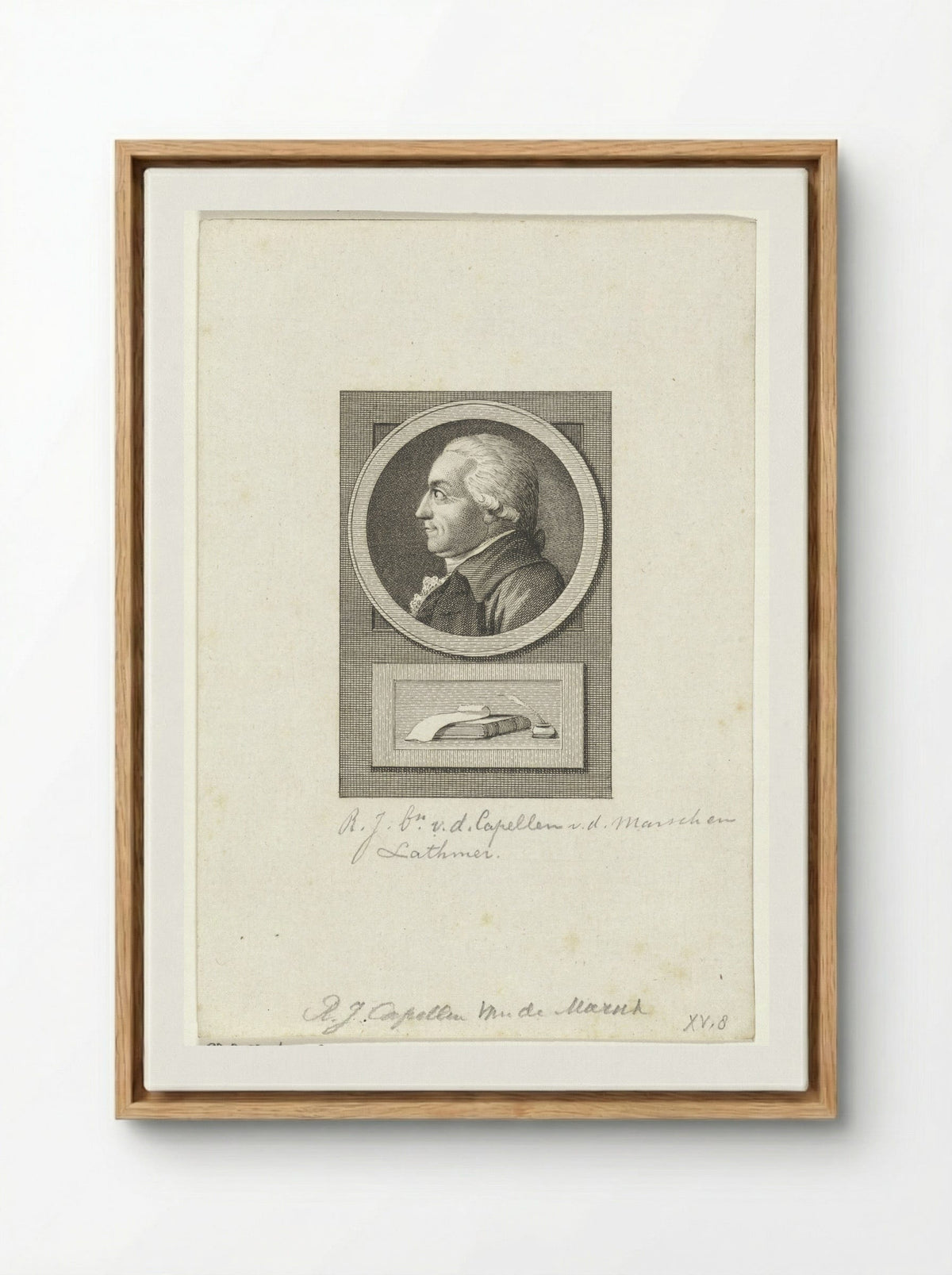 Portret van Robert Jasper van der Capellen - Reinier Vinkeles - Framed Canvas Wood