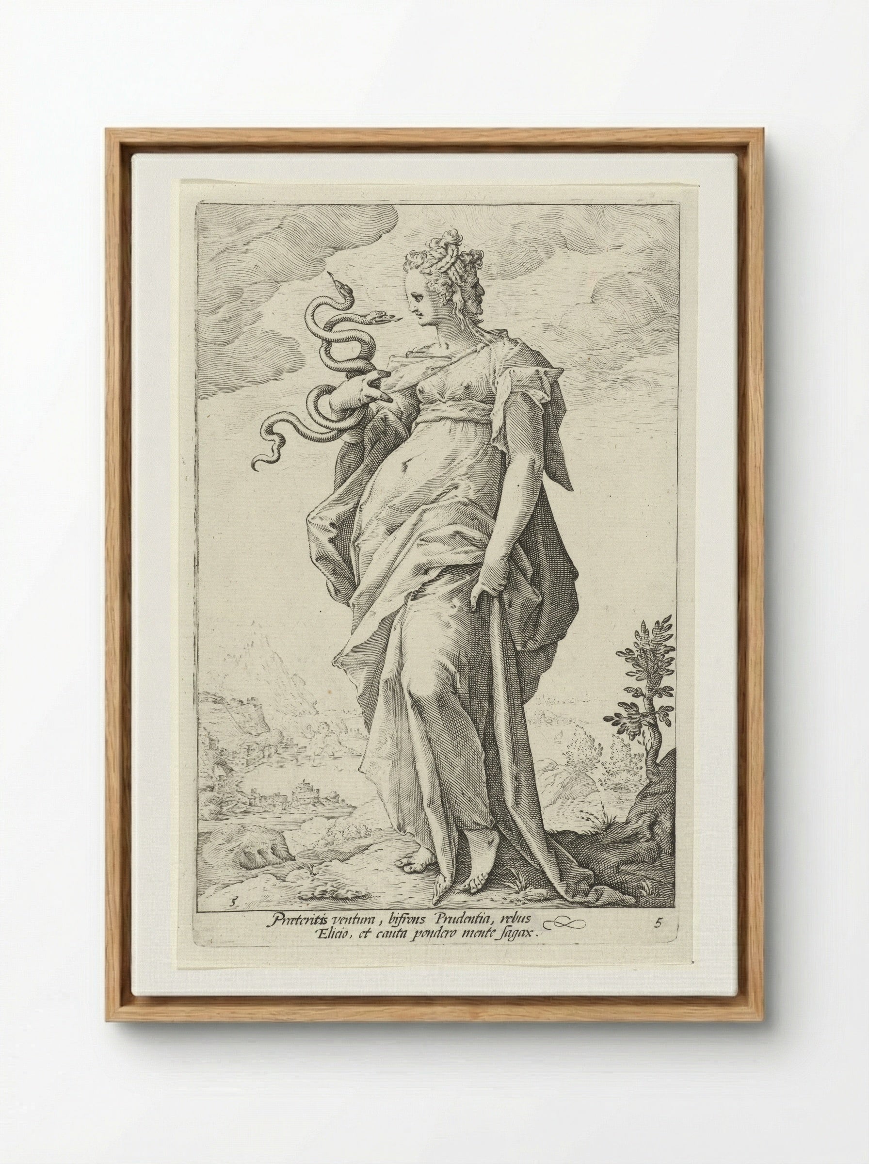 Voorzichtigheid (Prudentia) - Claes Jansz. Visscher (II) - Framed Canvas Wood