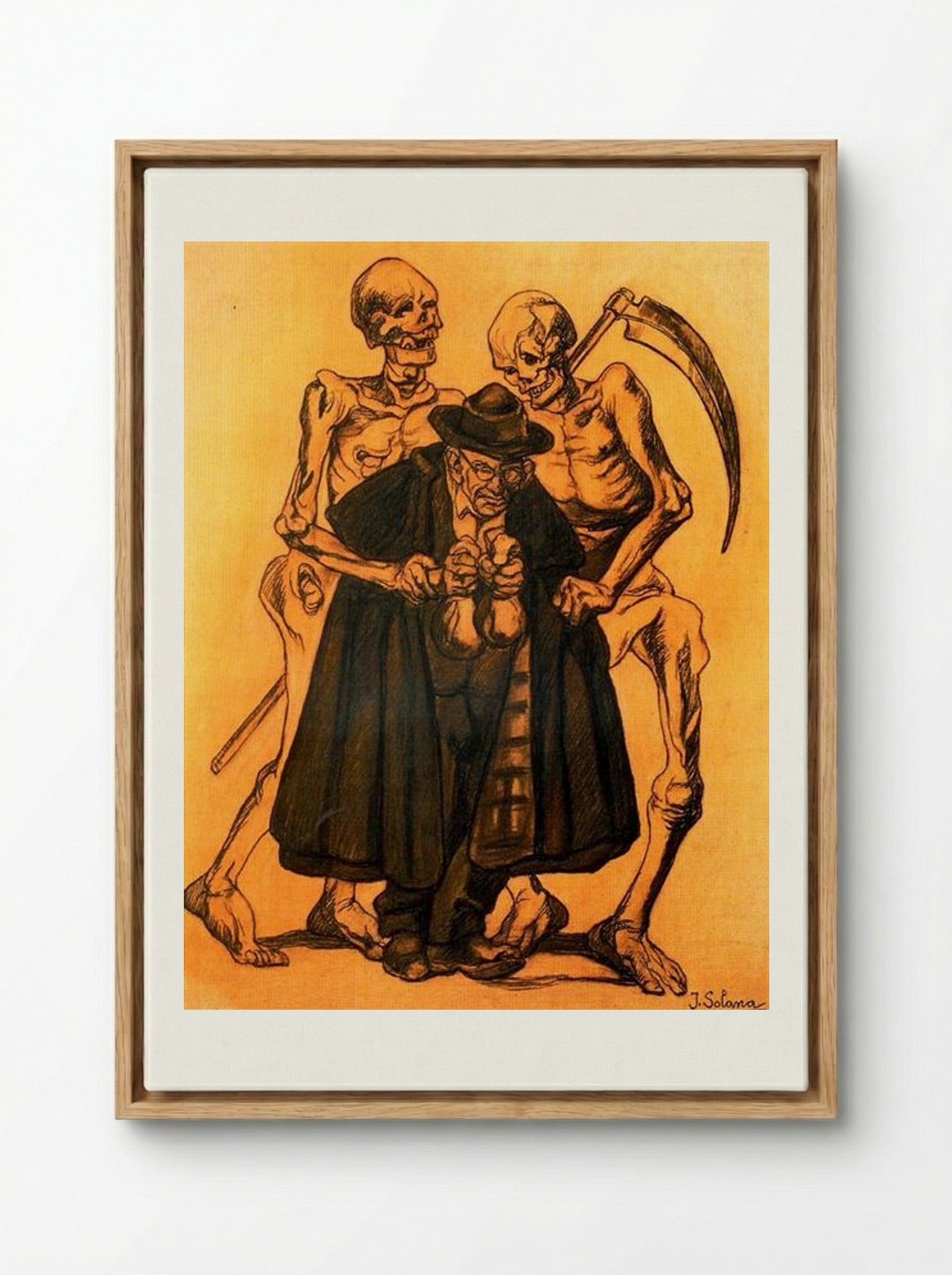 Uncle Miseries - José Gutiérrez Solana - Framed Canvas Wood