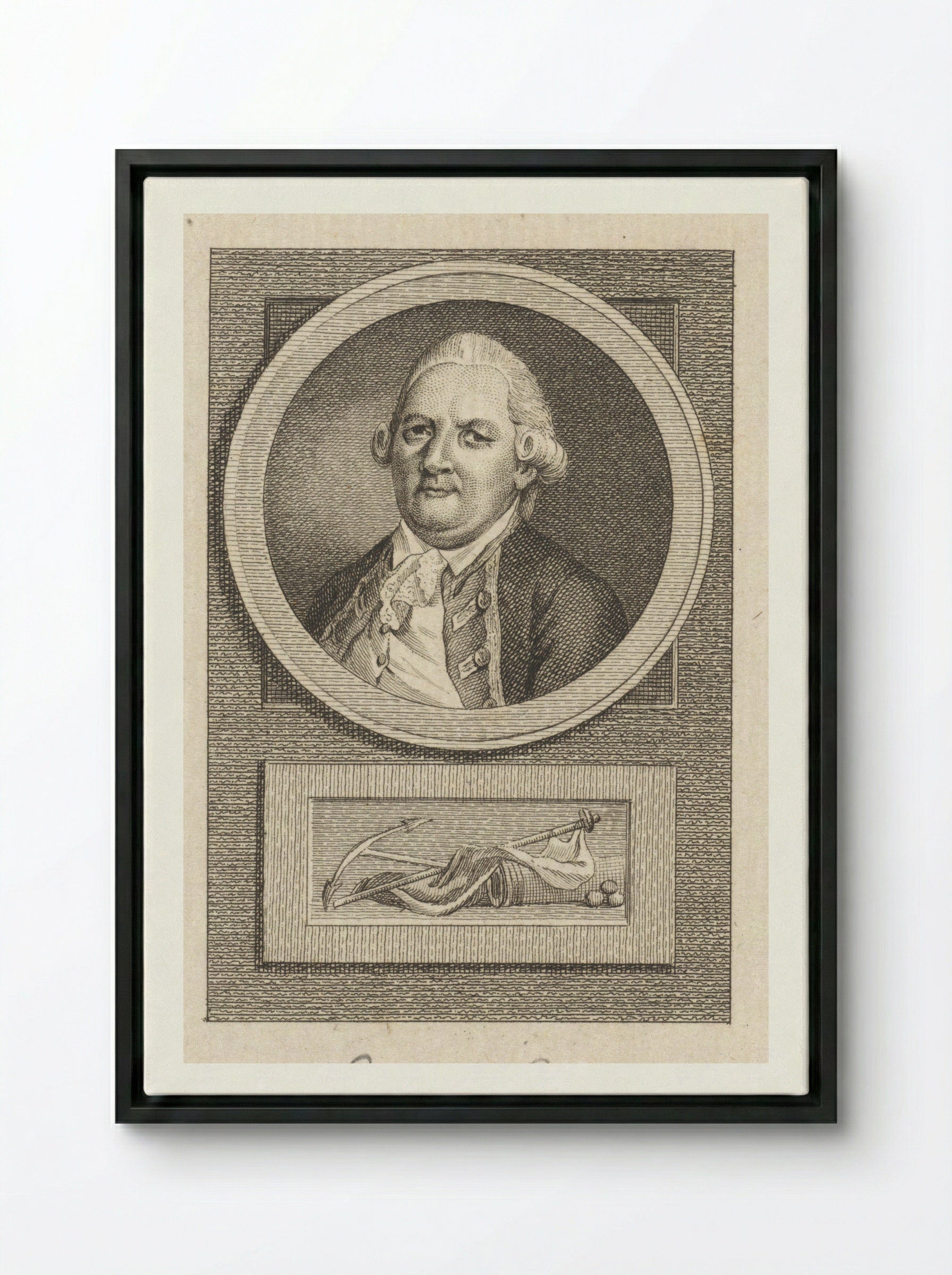 Portret van Jacob Pieter van Braam - Reinier Vinkeles (I) - Framed Canvas Black