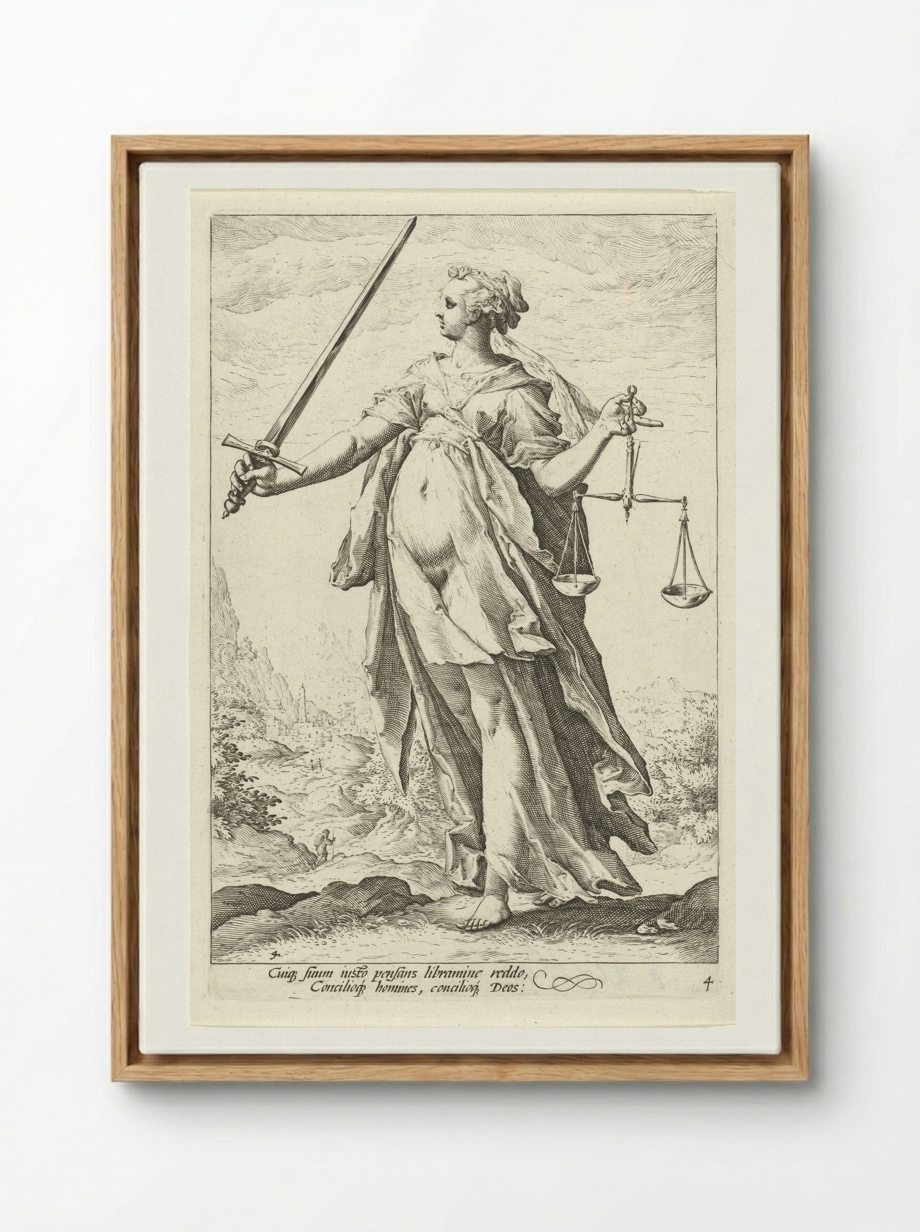 Rechtvaardigheid (Justitia) - Claes Jansz. Visscher (II) - Framed Canvas Wood