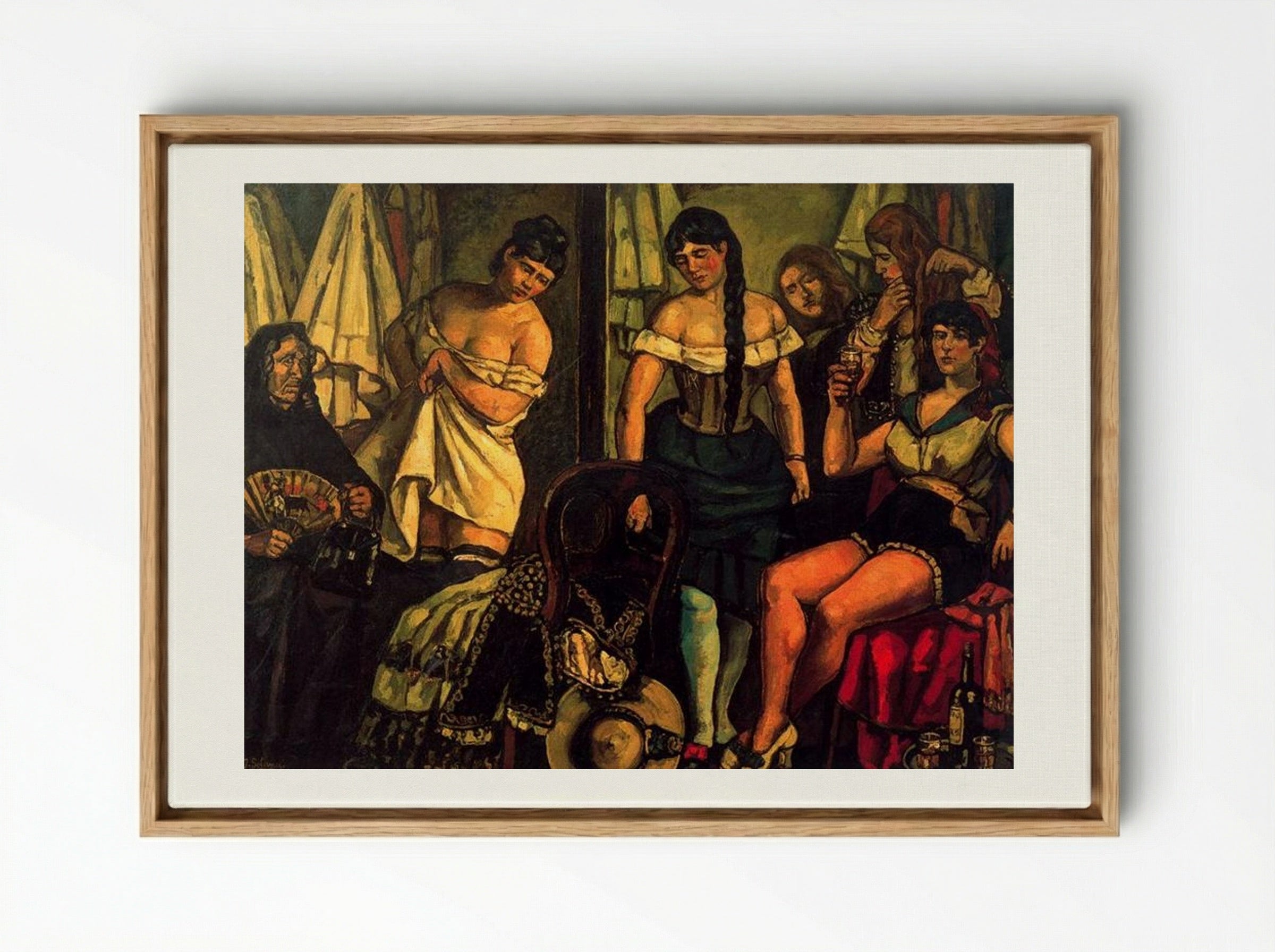 Las chicas de la Claudia - José Gutiérrez Solana - Framed Canvas Wood