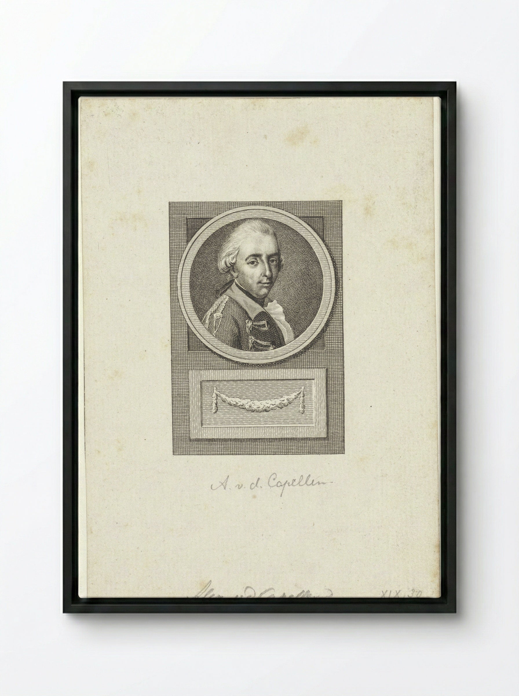 Portret van Alexander Philip van der Capellen - Reinier Vinkeles - Framed Canvas Black