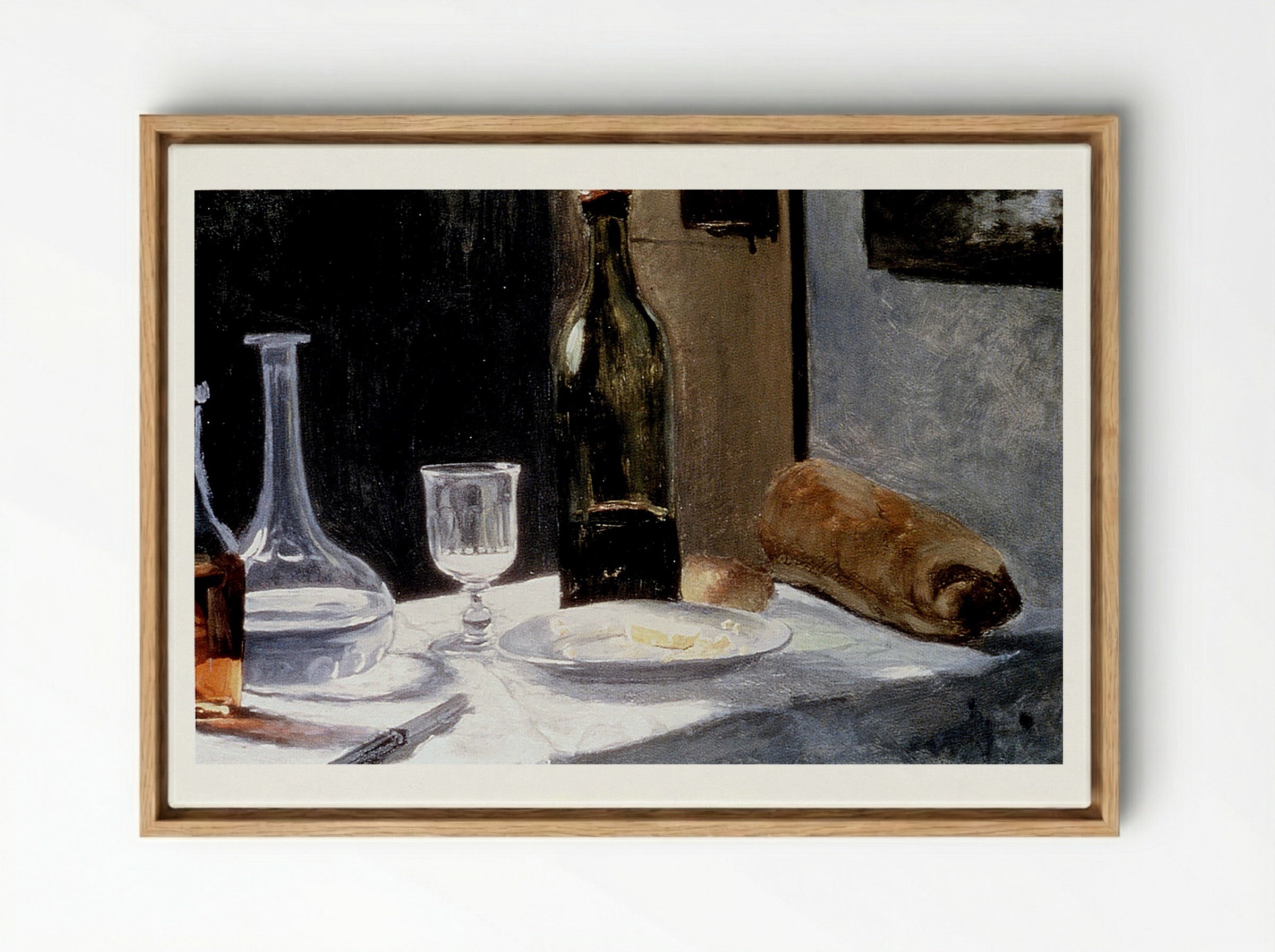 Still Life with Bottles - Édouard Manet - Framed Canvas Wood