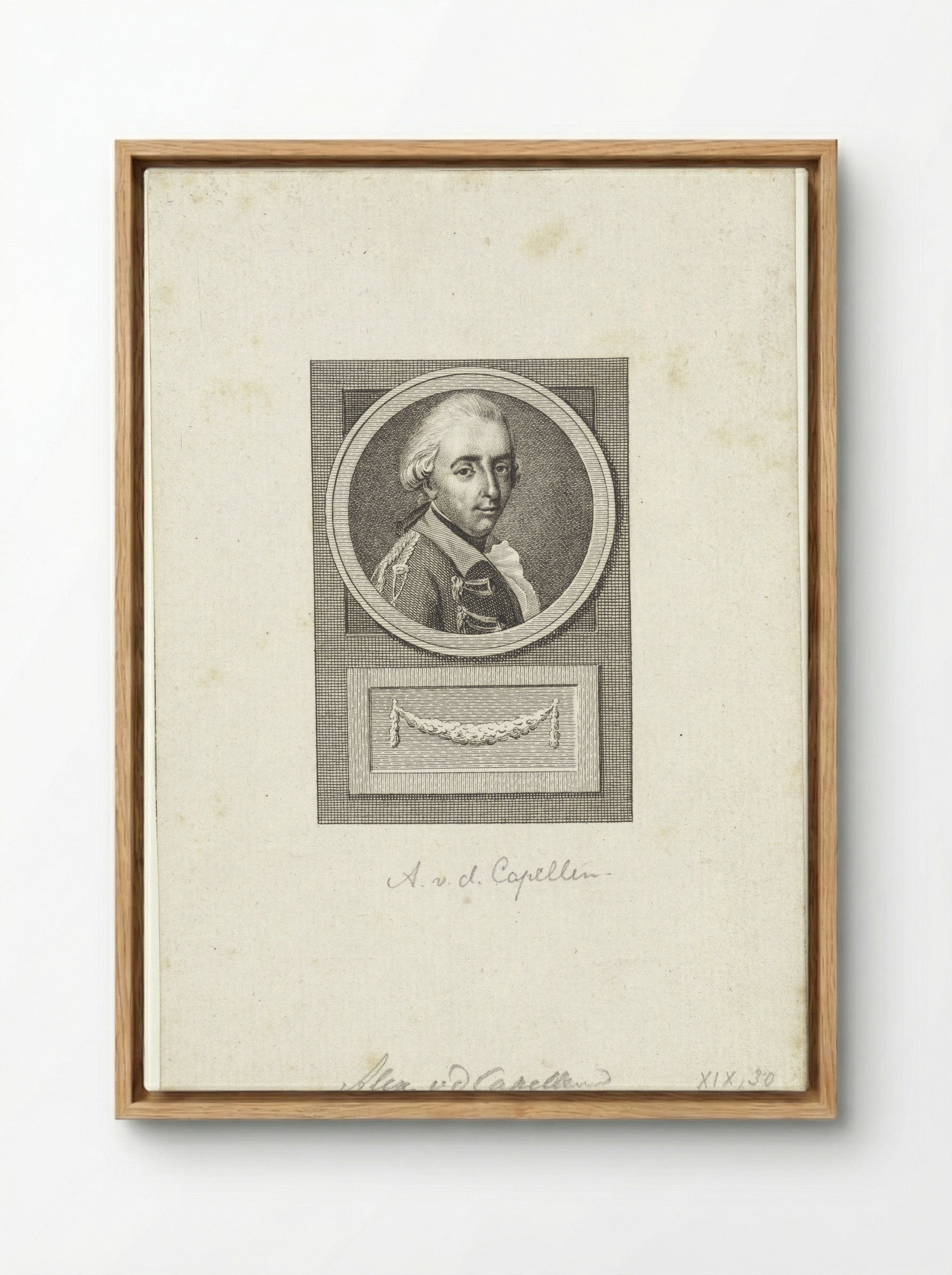 Portret van Alexander Philip van der Capellen - Reinier Vinkeles - Framed Canvas Wood