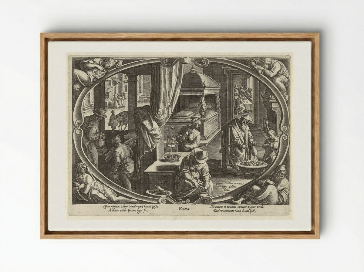 Winter (Hiems) - Philips Galle - Framed Canvas Wood