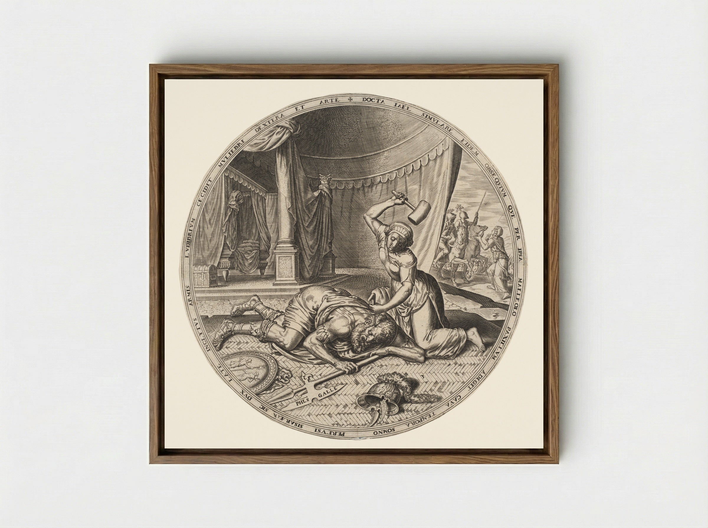Jael Slaying Sisera - Philips Galle - Framed Canvas Wood