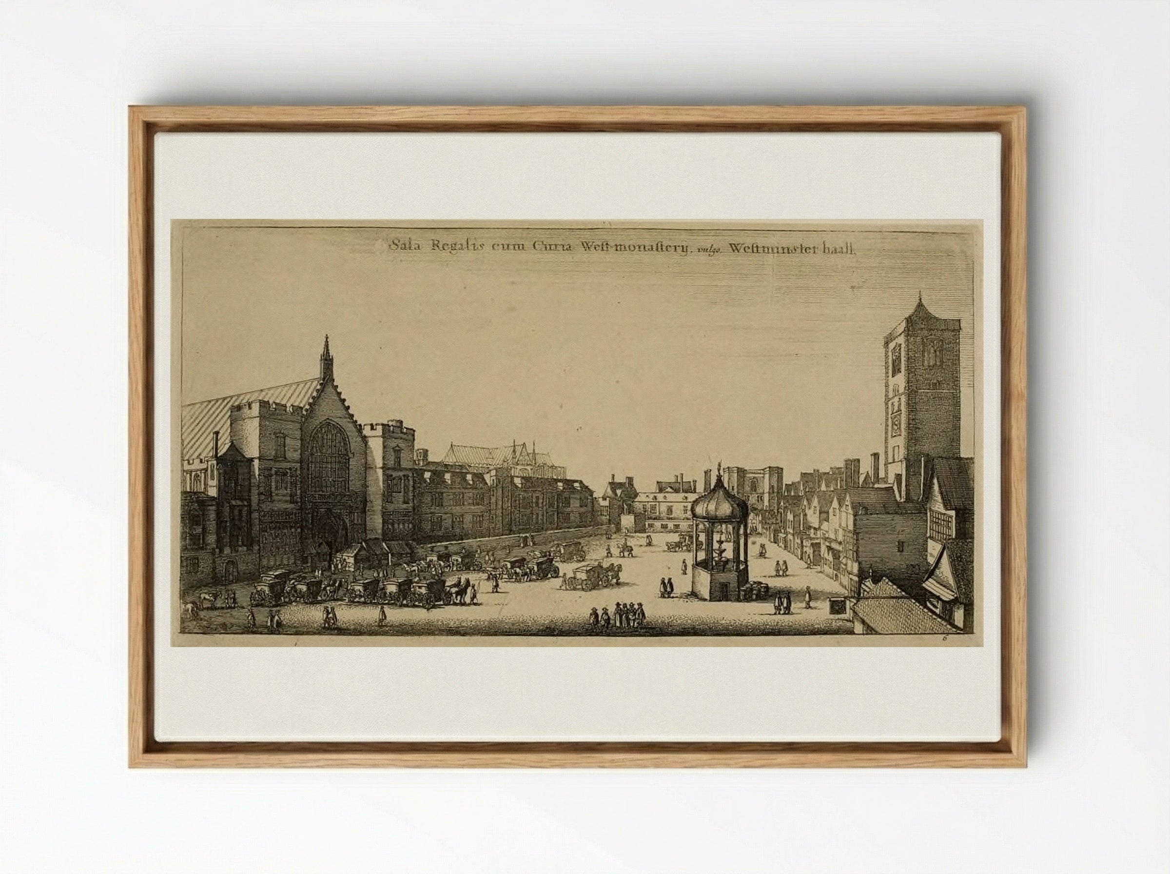 Westminster Hall - Wenceslaus Hollar - Framed Canvas Wood