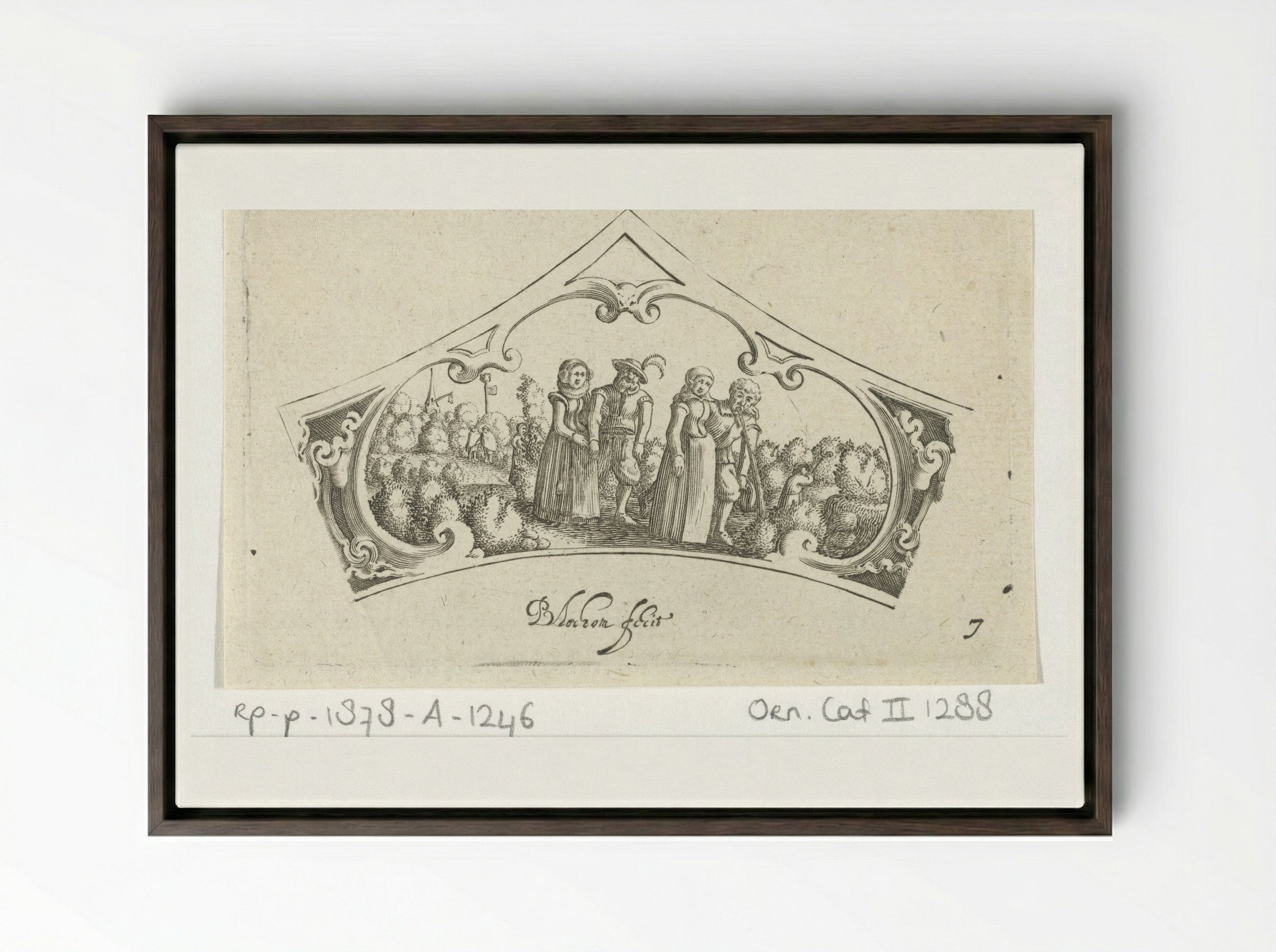 Vrouwen begeleiden beschonken mannen - Claes Jansz. Visscher (II) - Framed Canvas Dark Wood