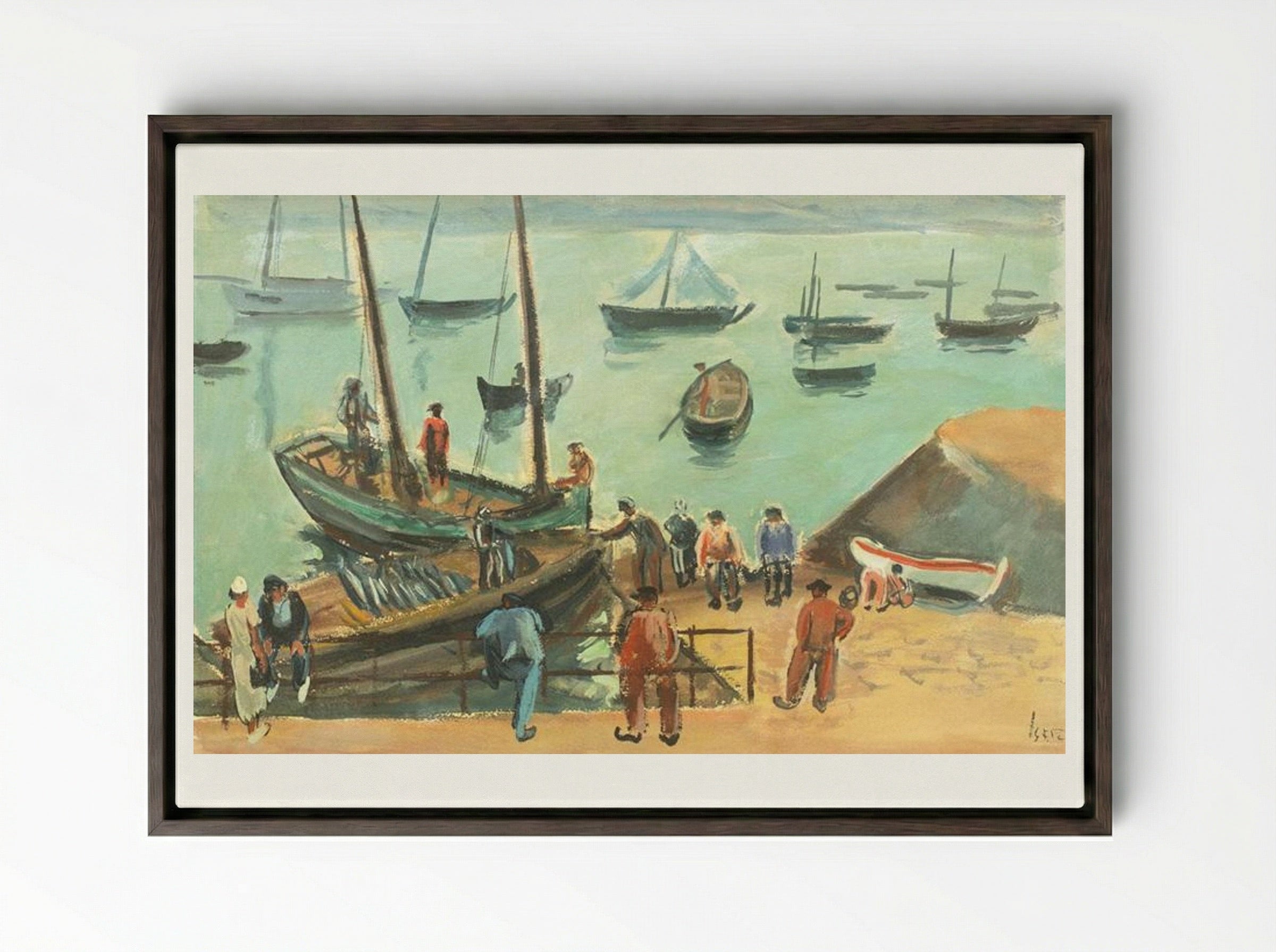 Bretania Port - Iosif Iser - Framed Canvas Dark Wood