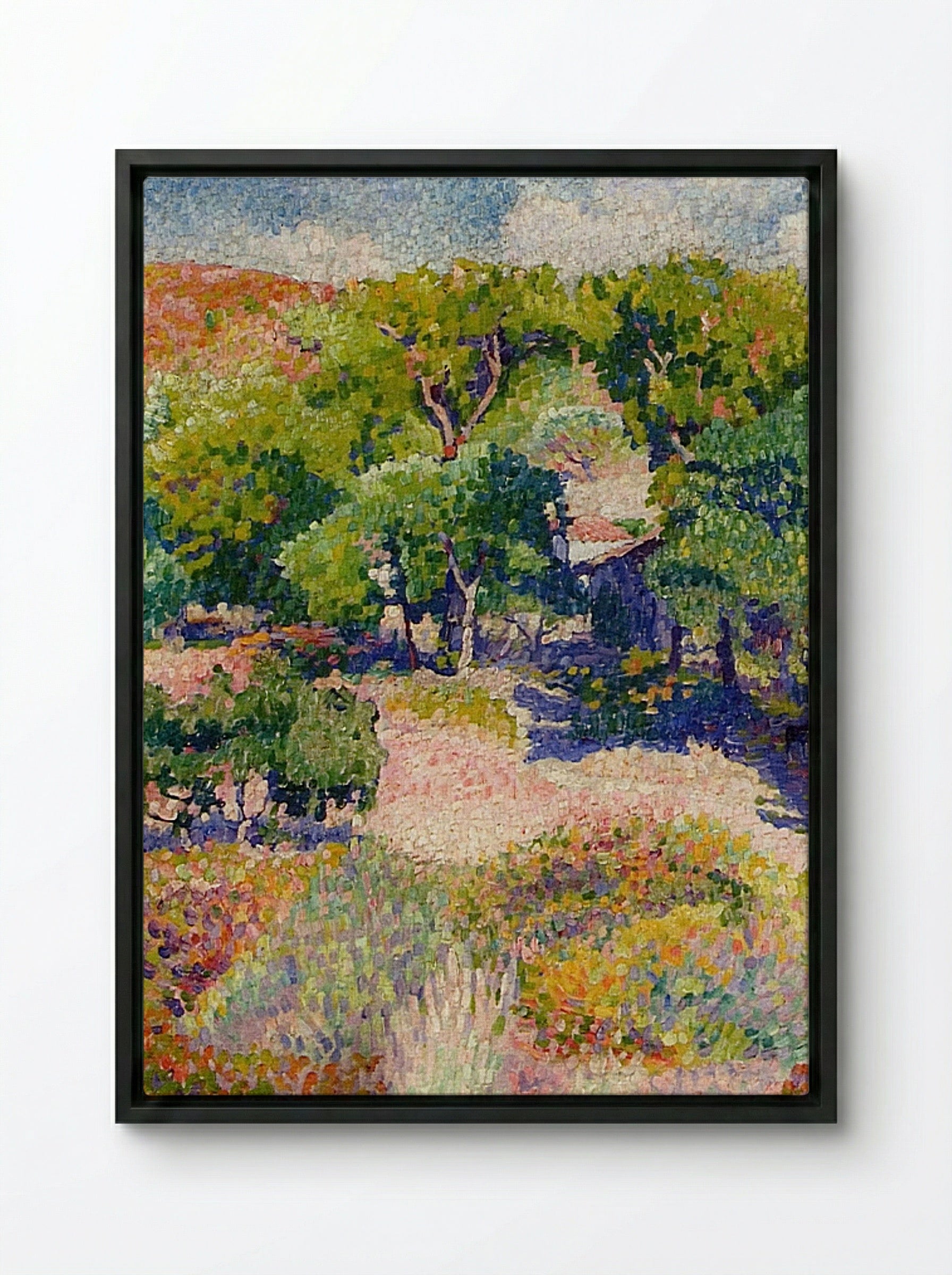 Cypresses - Henri-Edmond Cross - Framed Canvas Black