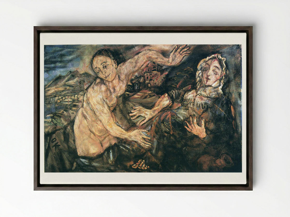 The Annunciation - Paula Modersohn-Becker - Framed Canvas Dark Wood