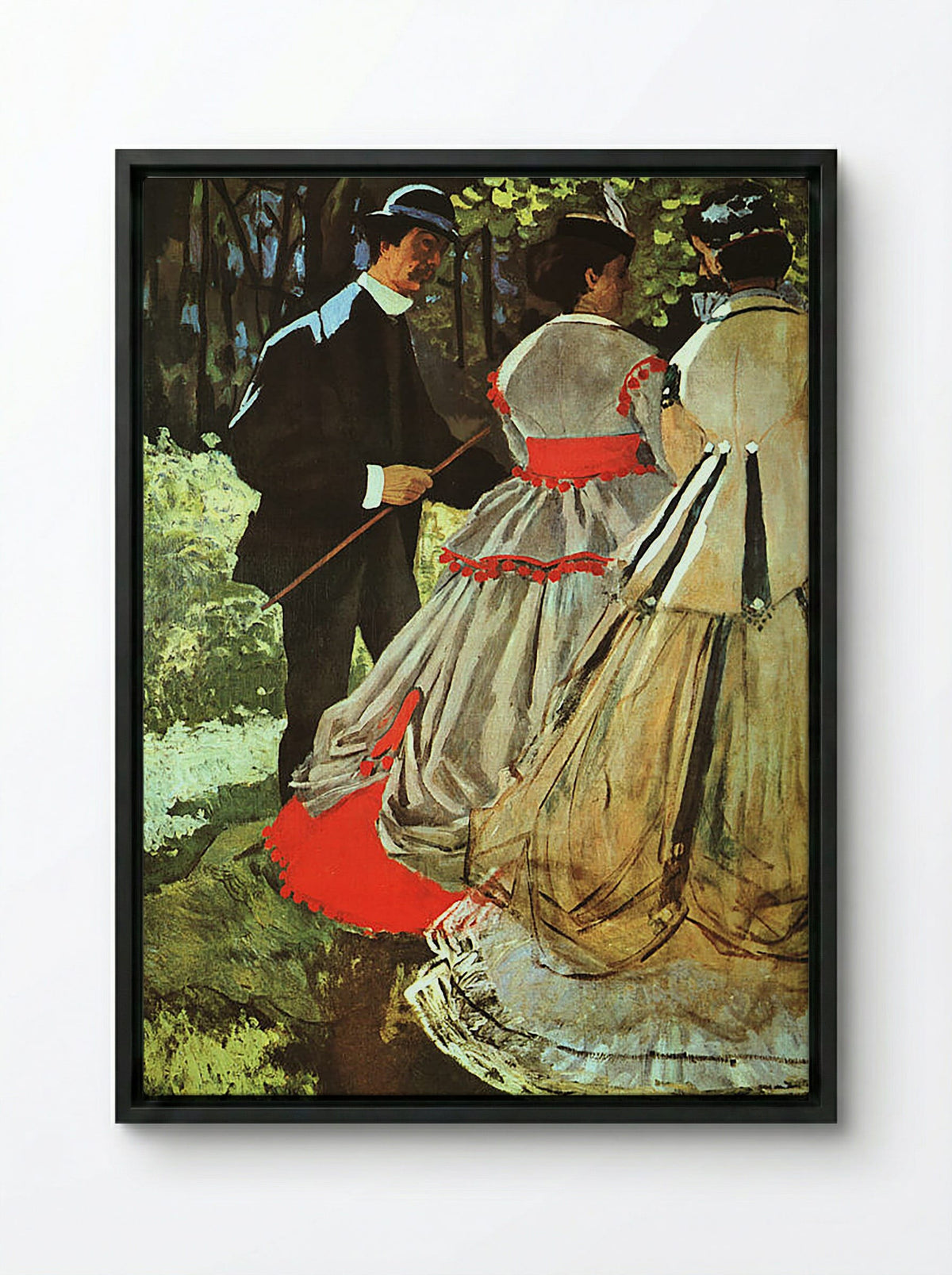 The Picnic - James Tissot - Framed Canvas Black