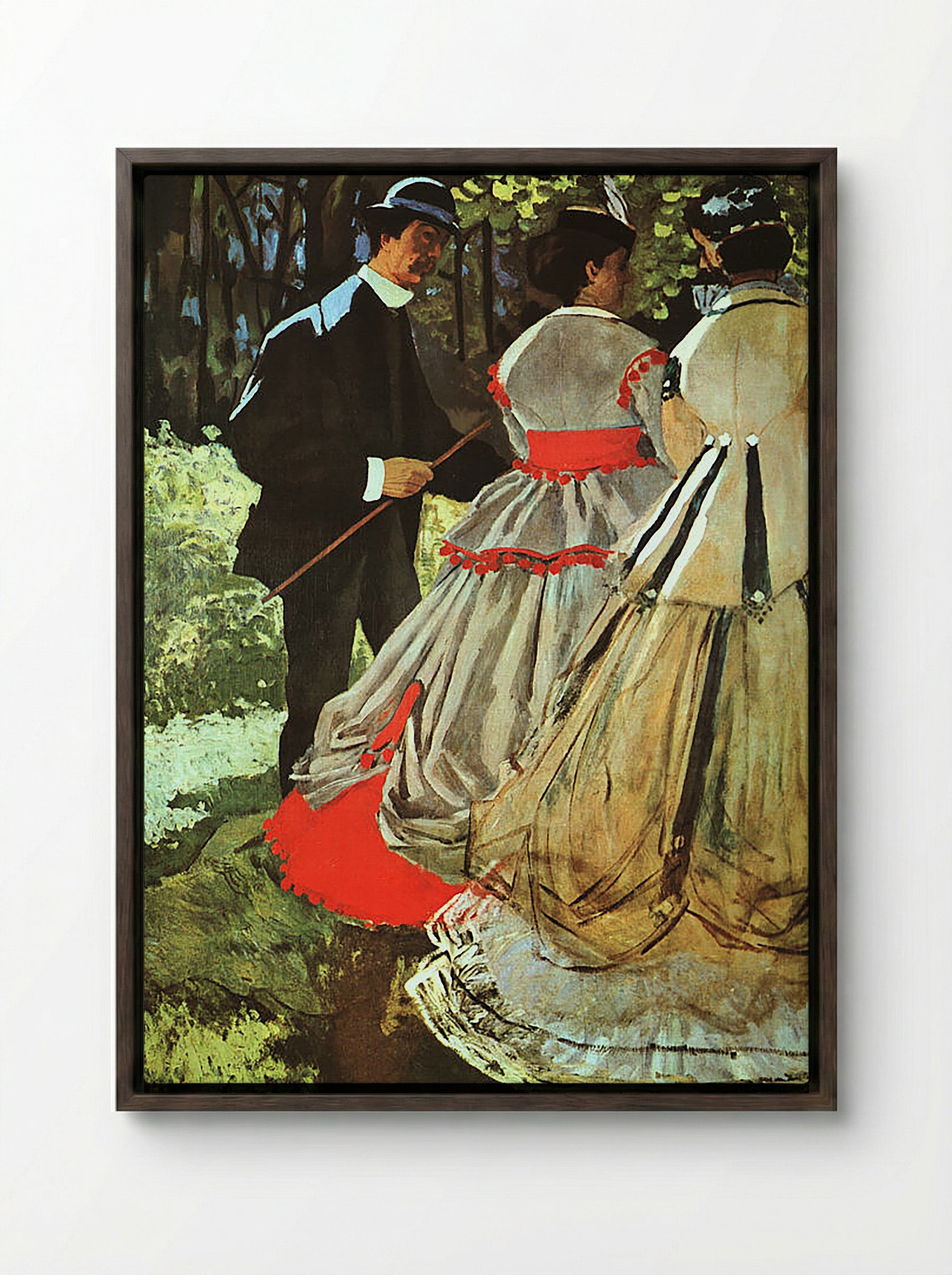 The Picnic - James Tissot - Framed Canvas Dark Wood