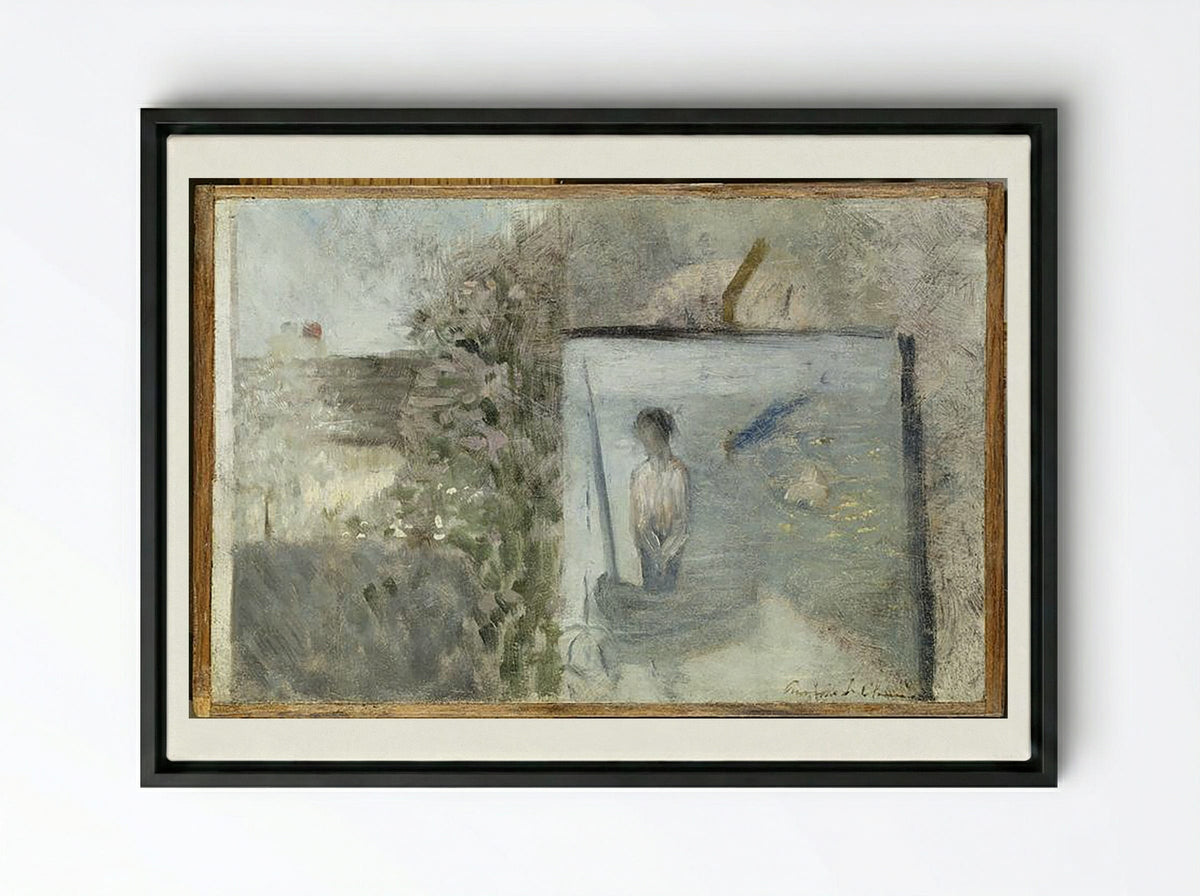 Landscape with Bathers - Pierre Puvis de Chavannes - Framed Canvas Black