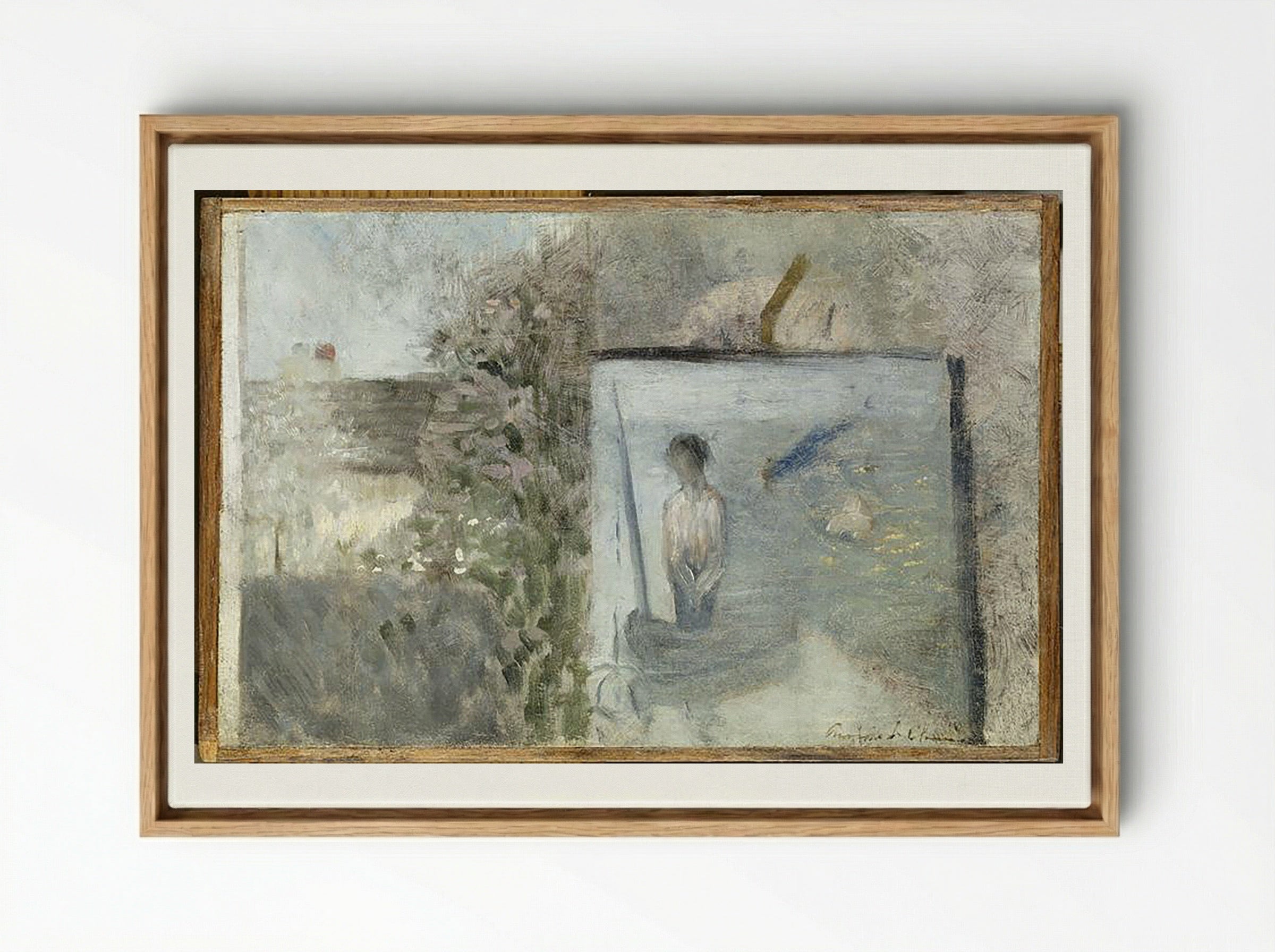 Landscape with Bathers - Pierre Puvis de Chavannes - Framed Canvas Wood