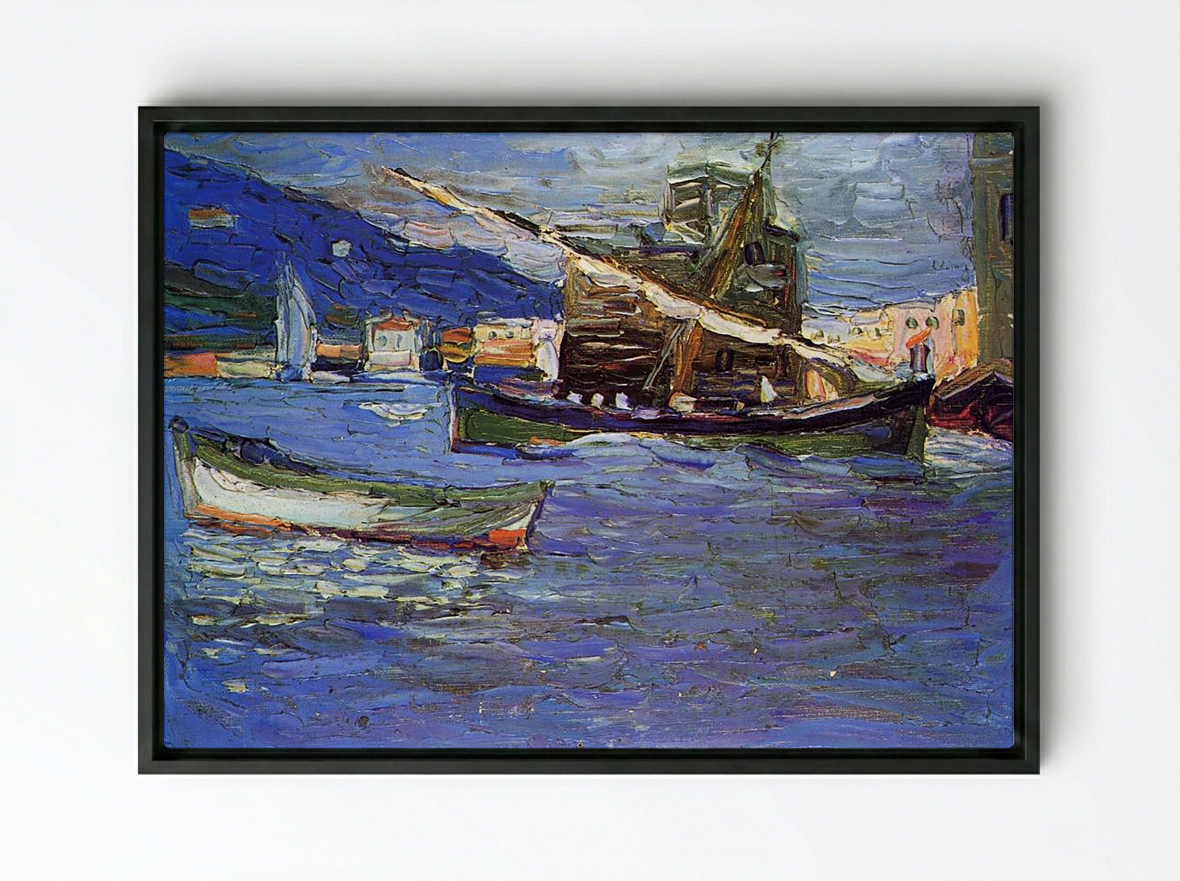 Rapallo, Grey Day - Karl Schmidt-Rottluff - Framed Canvas Black