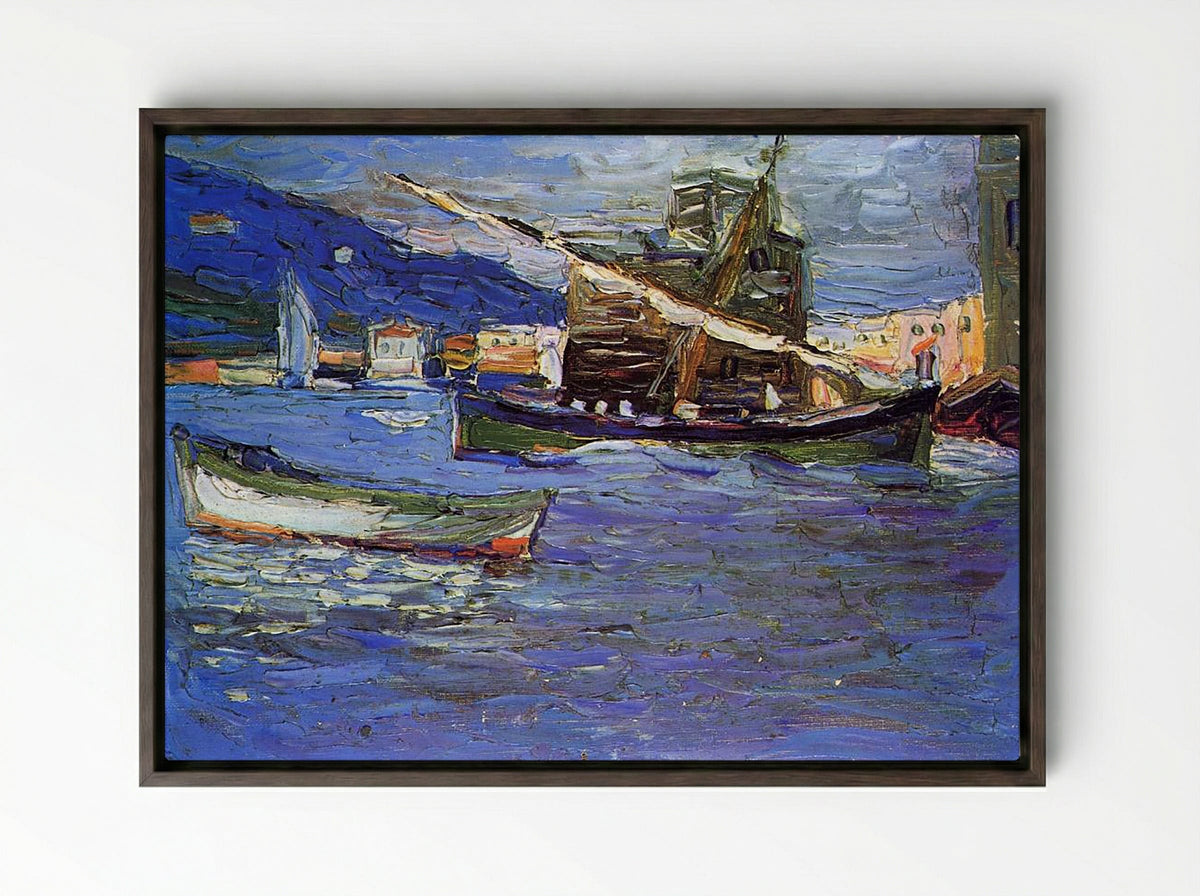 Rapallo, Grey Day - Karl Schmidt-Rottluff - Framed Canvas Dark Wood
