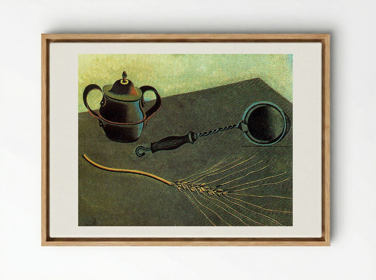 Natura Morta (Still Life with Teapot and Ear of Grain) - Giorgio Morandi - Framed Canvas Wood