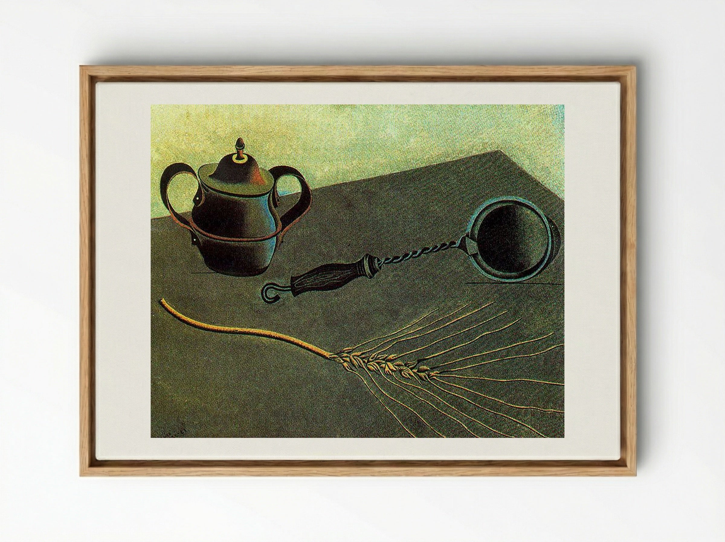 Natura Morta (Still Life with Teapot and Ear of Grain) - Giorgio Morandi - Framed Canvas Wood