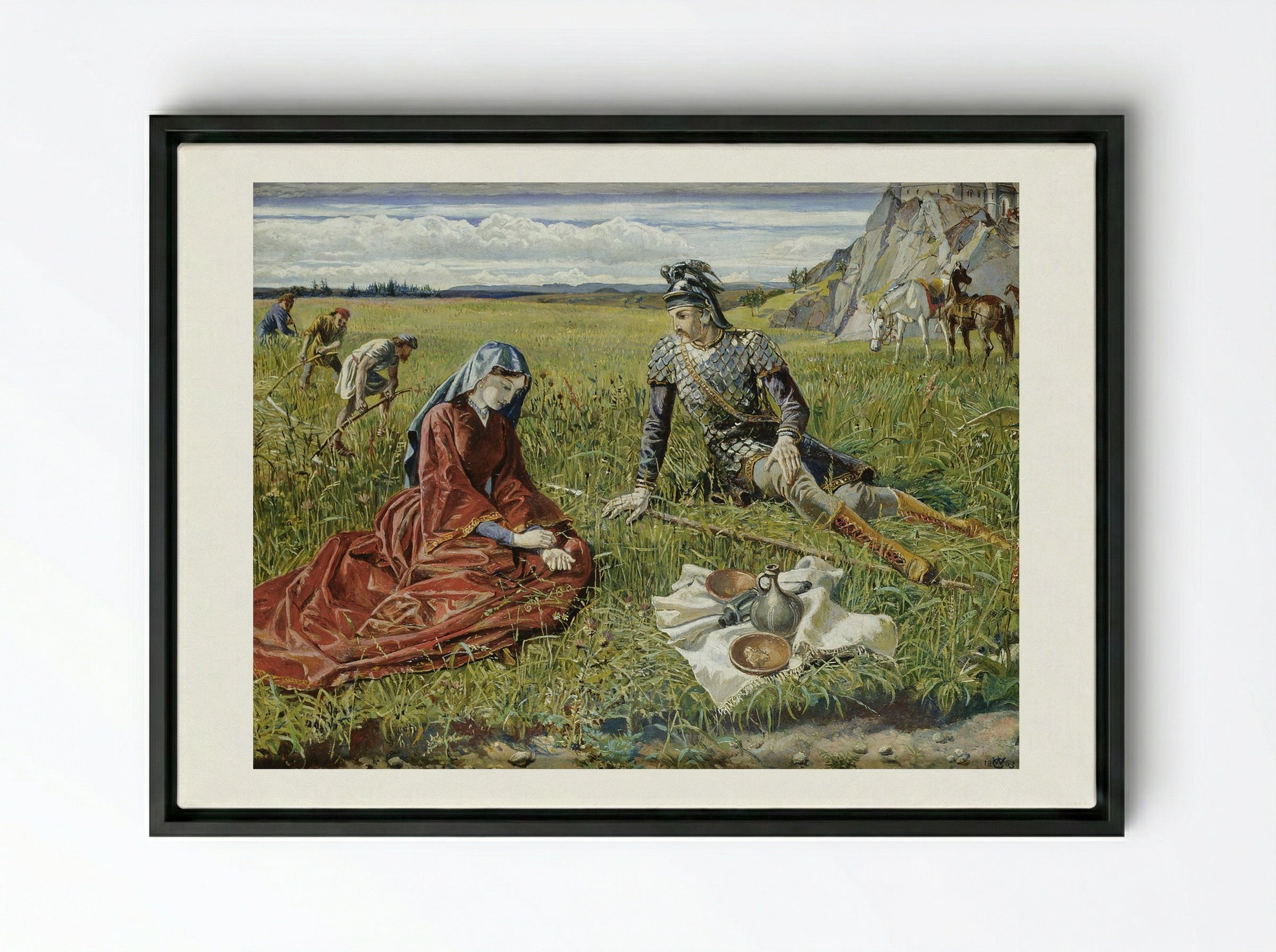 Ruth and Boaz - Julius Schnorr von Carolsfeld - Framed Canvas Black