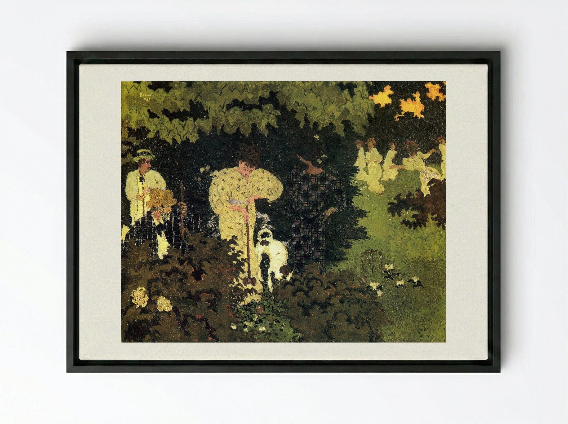 Dusk, or A Round of Croquet - Giovanni Boldini - Framed Canvas Black