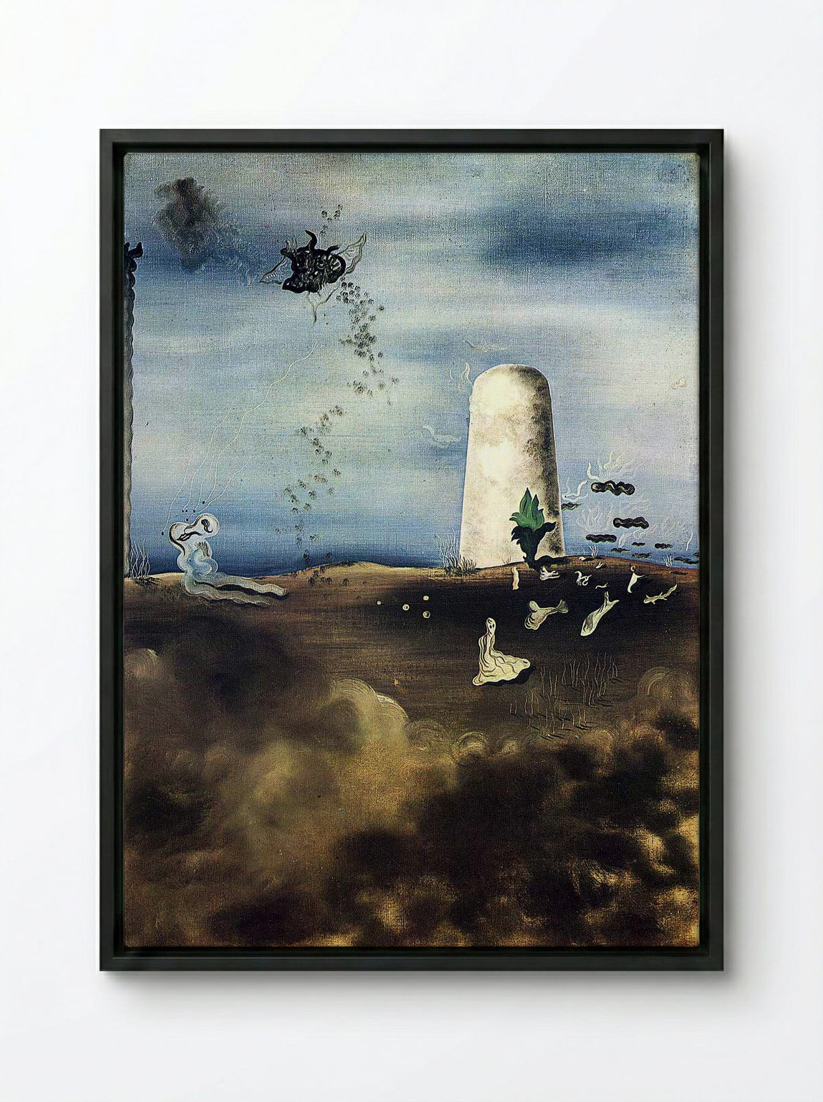 Death Awaiting his Family - Salvador Dalí - Framed Canvas Black