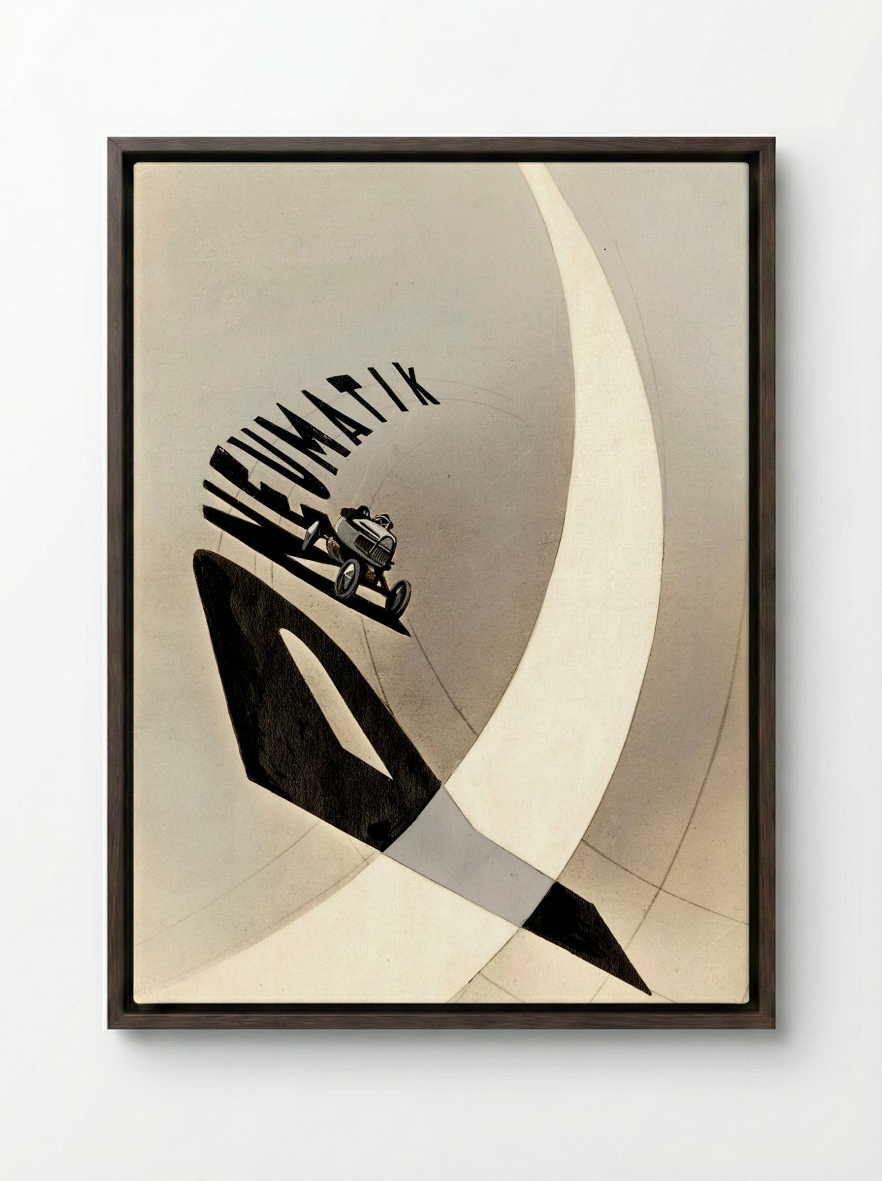 Pneumatik - László Moholy-Nagy - Framed Canvas Dark Wood