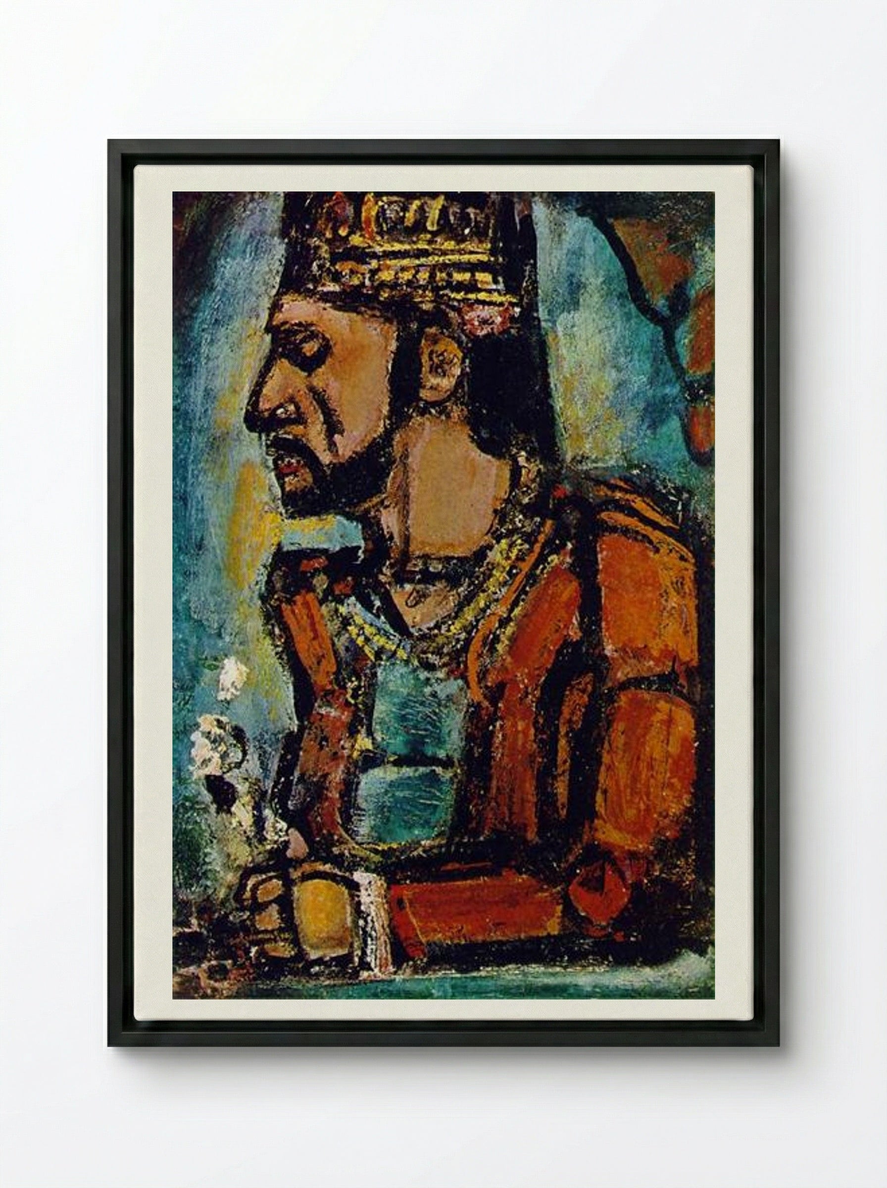 The Old King - Georges Rouault - Framed Canvas Black