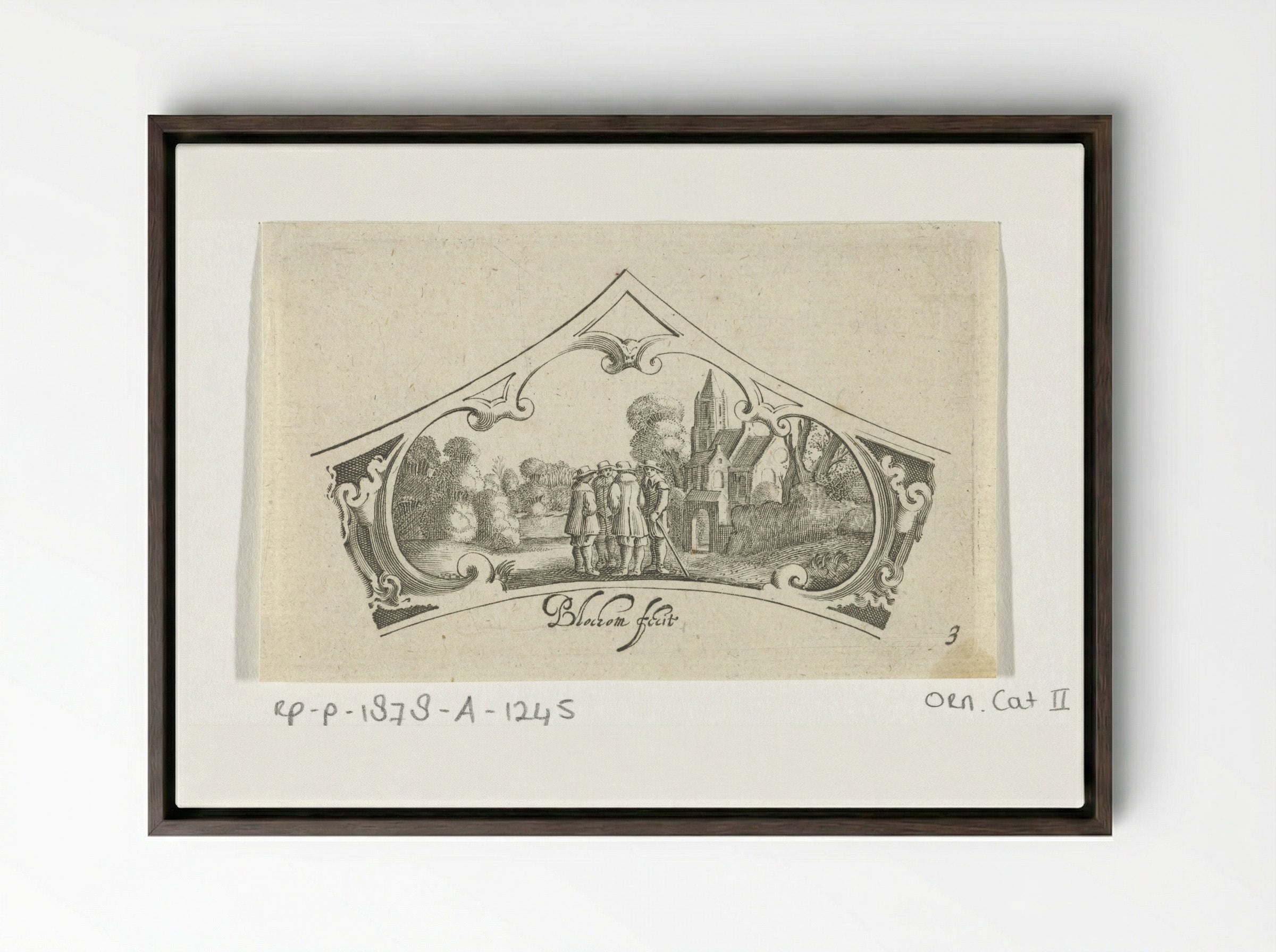 Vier converserende mannen - Claes Jansz. Visscher (II) - Framed Canvas Dark Wood